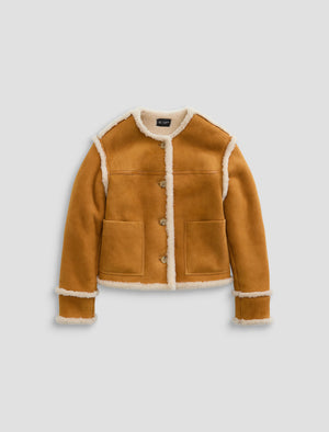 Marlo Cinnamon/Powder Shearling Jacket Women Top Photo 9