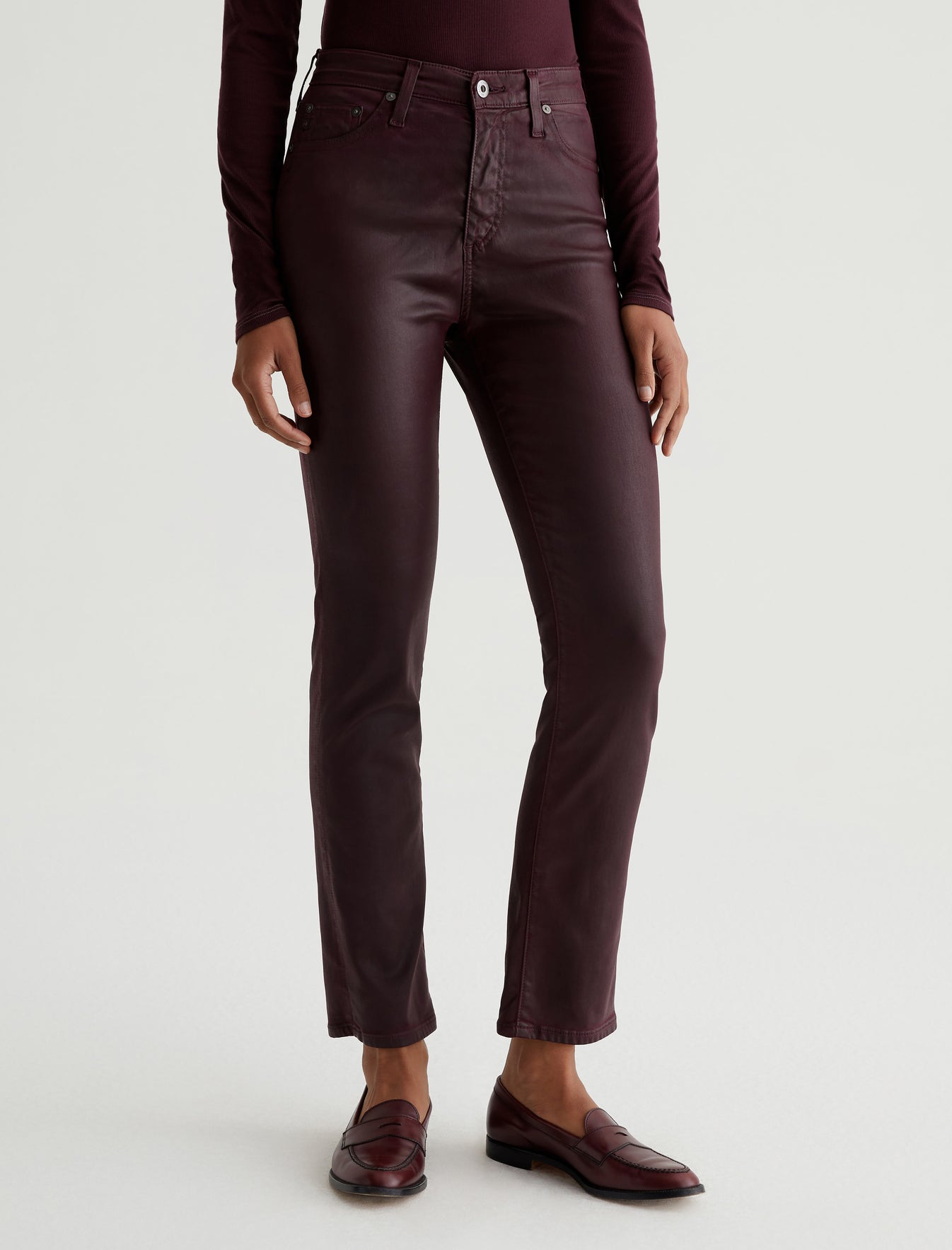 HUE Leatherette High Rise Jogger Pants