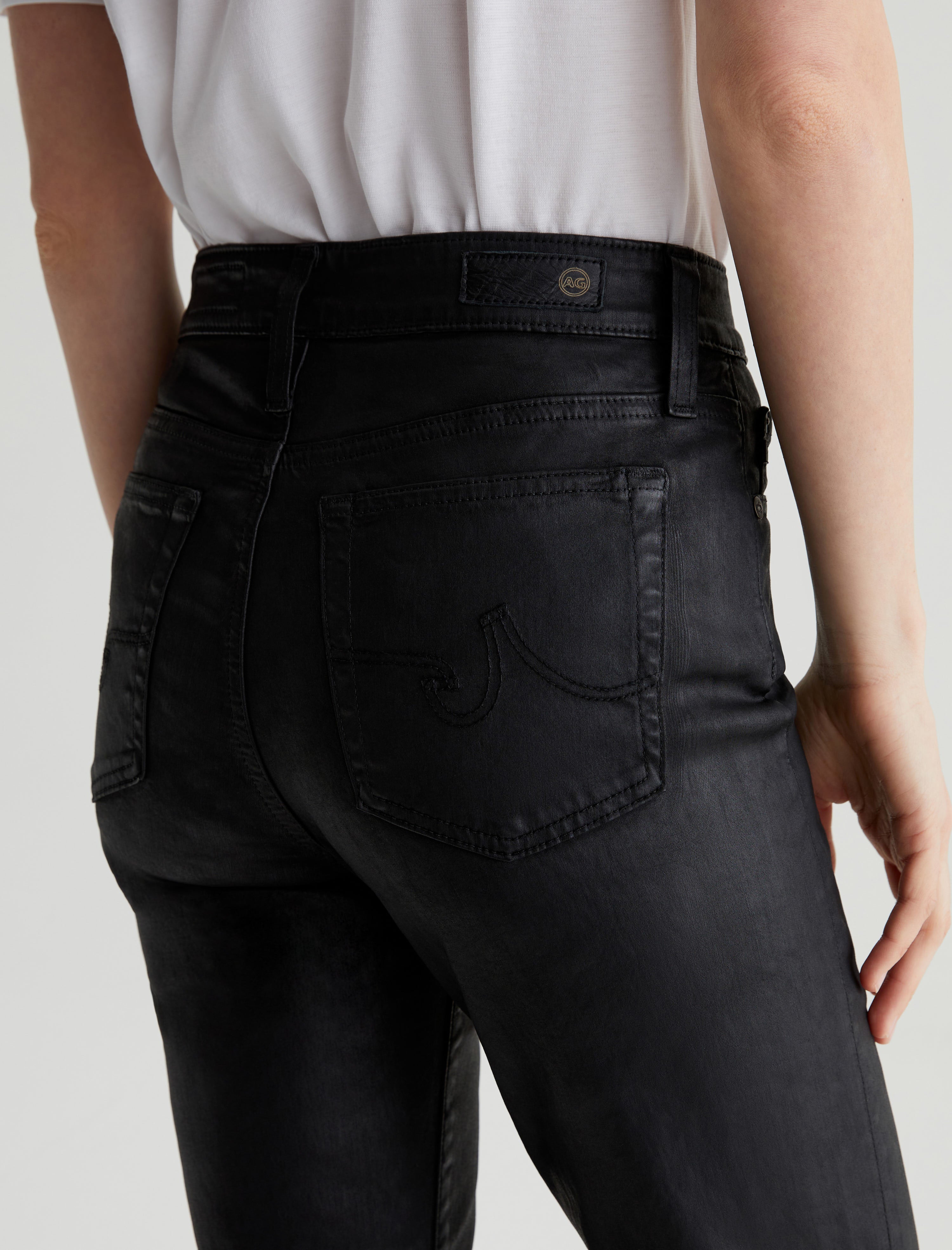 Mari Extended Leatherette Super Black High-Rise Slim Straight Women Bottom Photo 6