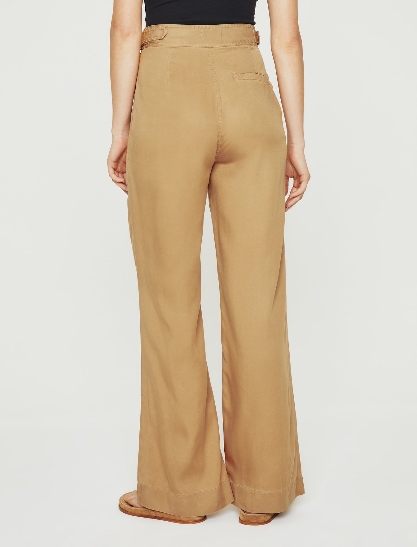 Natalie Antique Bronze Double Pleats Wide Leg Trouser Women Bottom Photo 6