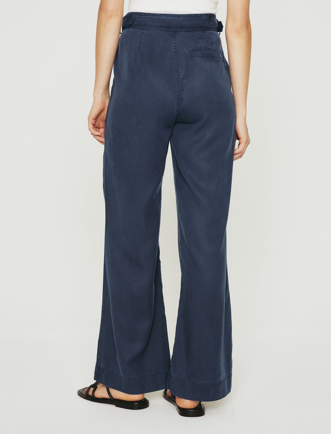 Natalie Deep Navy Double Pleats Wide Leg Trouser Women Bottom Photo 6