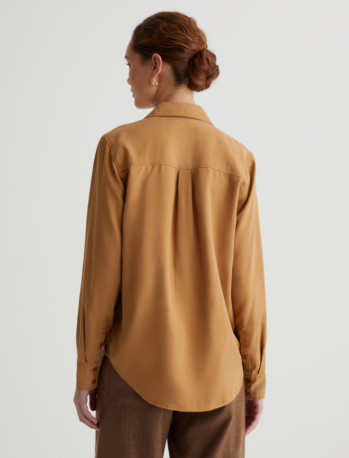 Shiela Utility Antique Bronze Relaxed Button Up Women Top Photo 6
