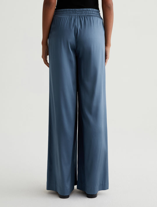 Kayla Blue Ice Luxe Silk Relaxed Wide Leg Pant Photo 6