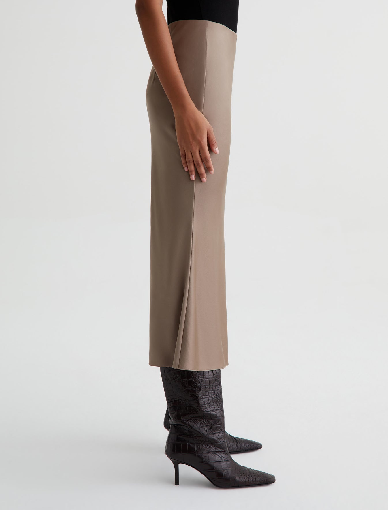Karina Skirt Brooklyn Taupe Classic Skirt Women Bottom Photo 5