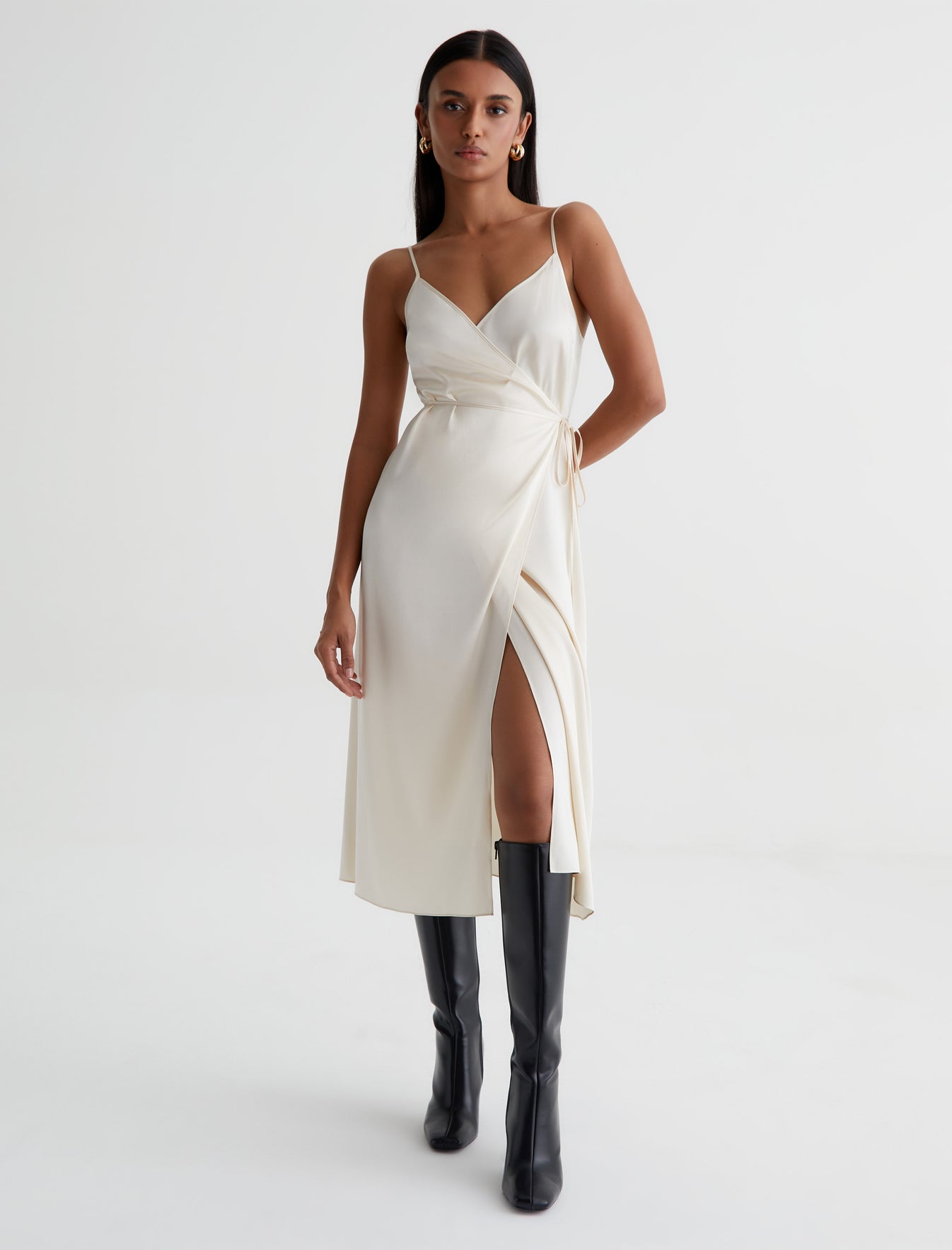 Seah Dress Champagne Classic Wrap Dress Women Top Photo 1