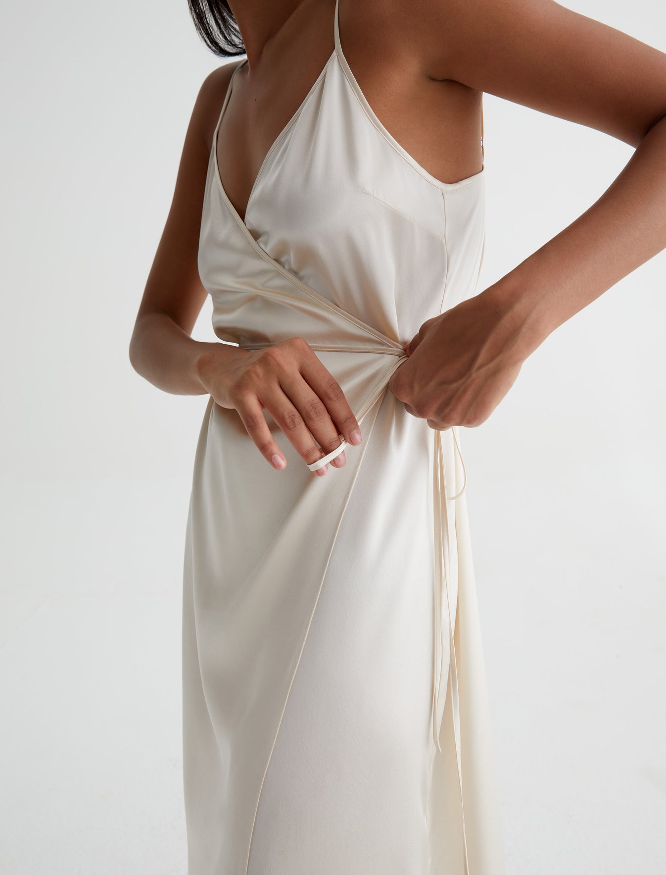 Seah Dress Champagne Classic Wrap Dress Women Top Photo 3