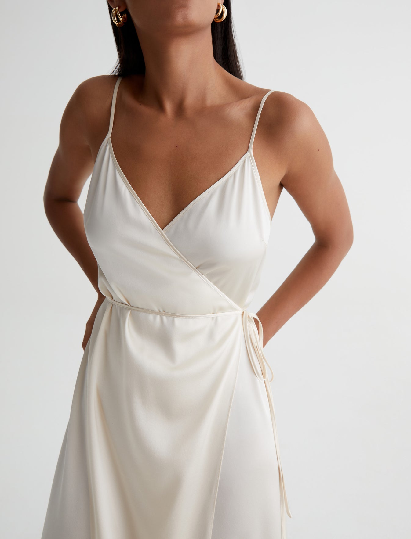 Seah Dress Champagne Classic Wrap Dress Women Top Photo 5