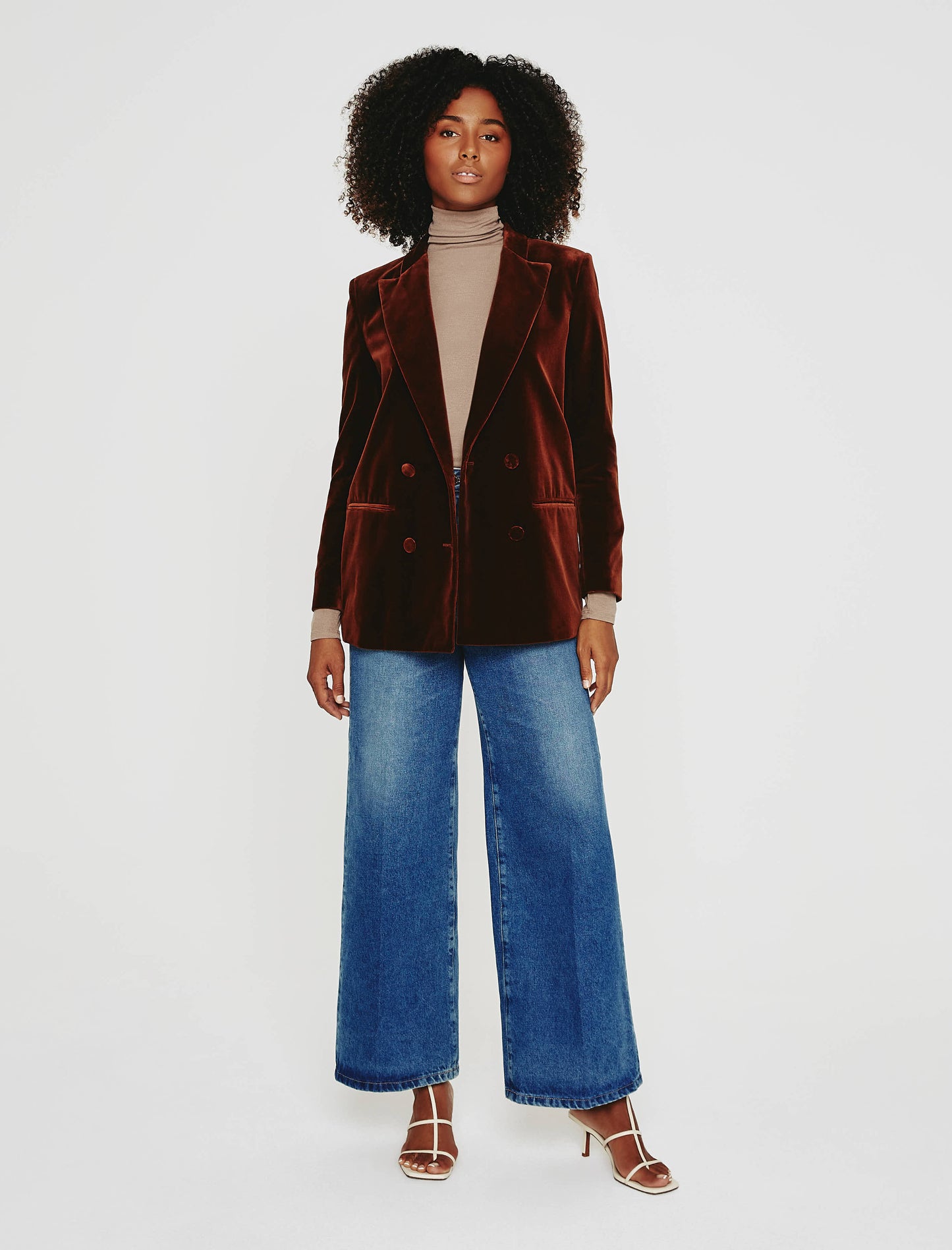 Renzo Blazer Cognac Made In Italy Women Top Photo 2