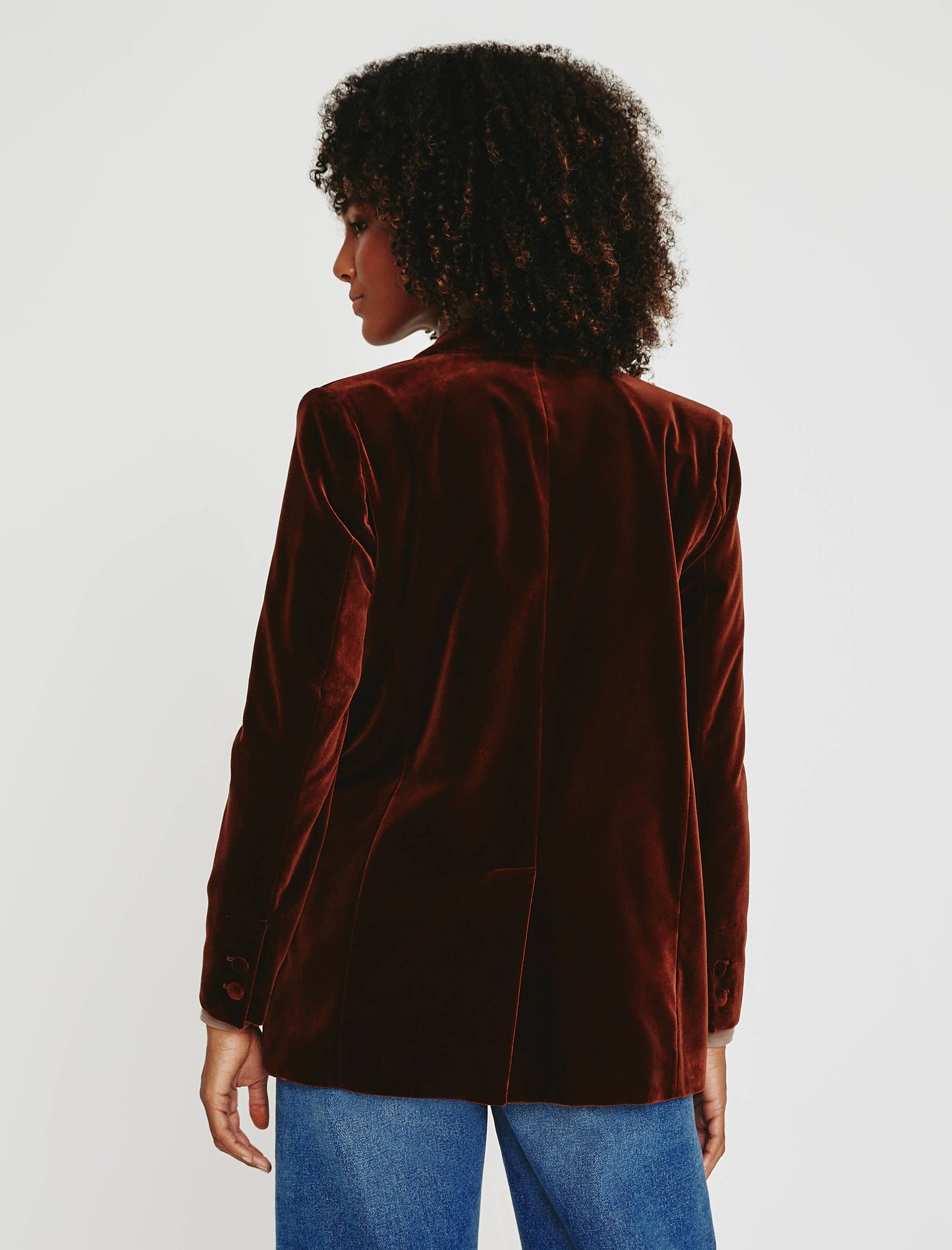 Renzo Blazer Cognac Made In Italy Women Top Photo 6