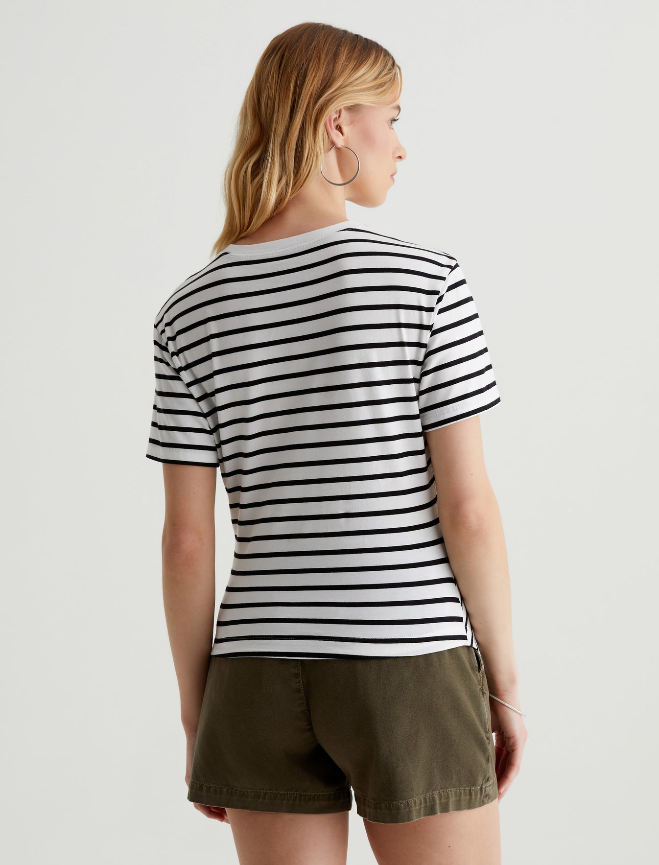 Rini Top Coastal Stripe Ex-White/True Black Side Pleat T-Shirt Women Top Photo 7