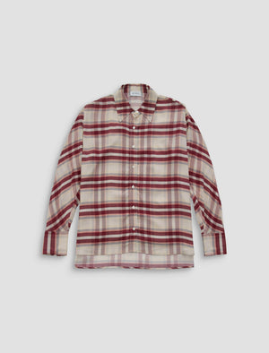 Sawtelle Desert Plaid Grey Multi Relaxed Shirt Women Top Photo 9