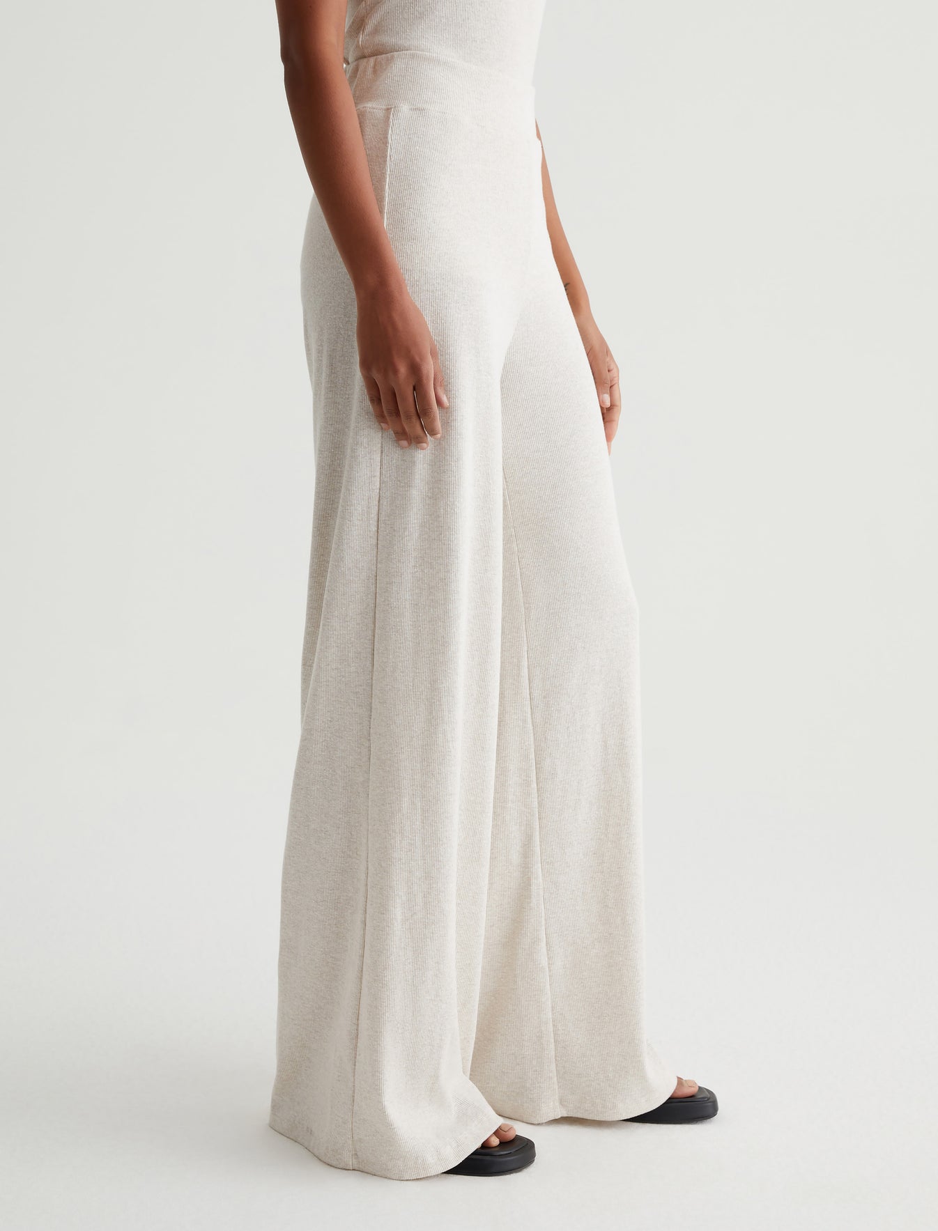 Sourie Snow White Relaxed Ribbed Wide Leg Photo 5