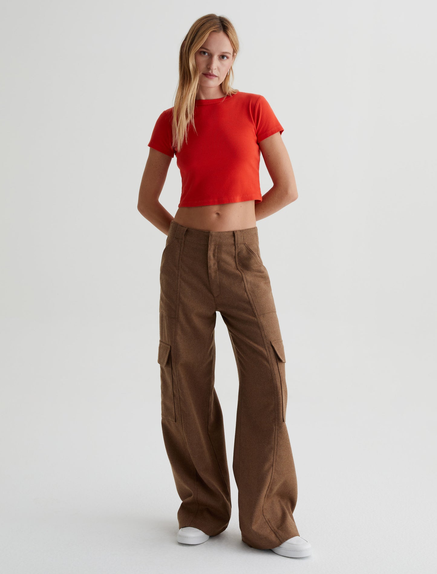 Amia Umber Wide Leg Cargo Trouser Women Bottom Photo 2