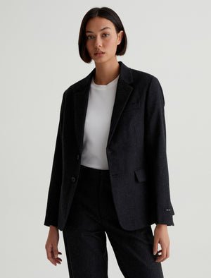 Parrie Blazer Charcoal Black Classic Fit Blazer Womens Bottom Photo 1