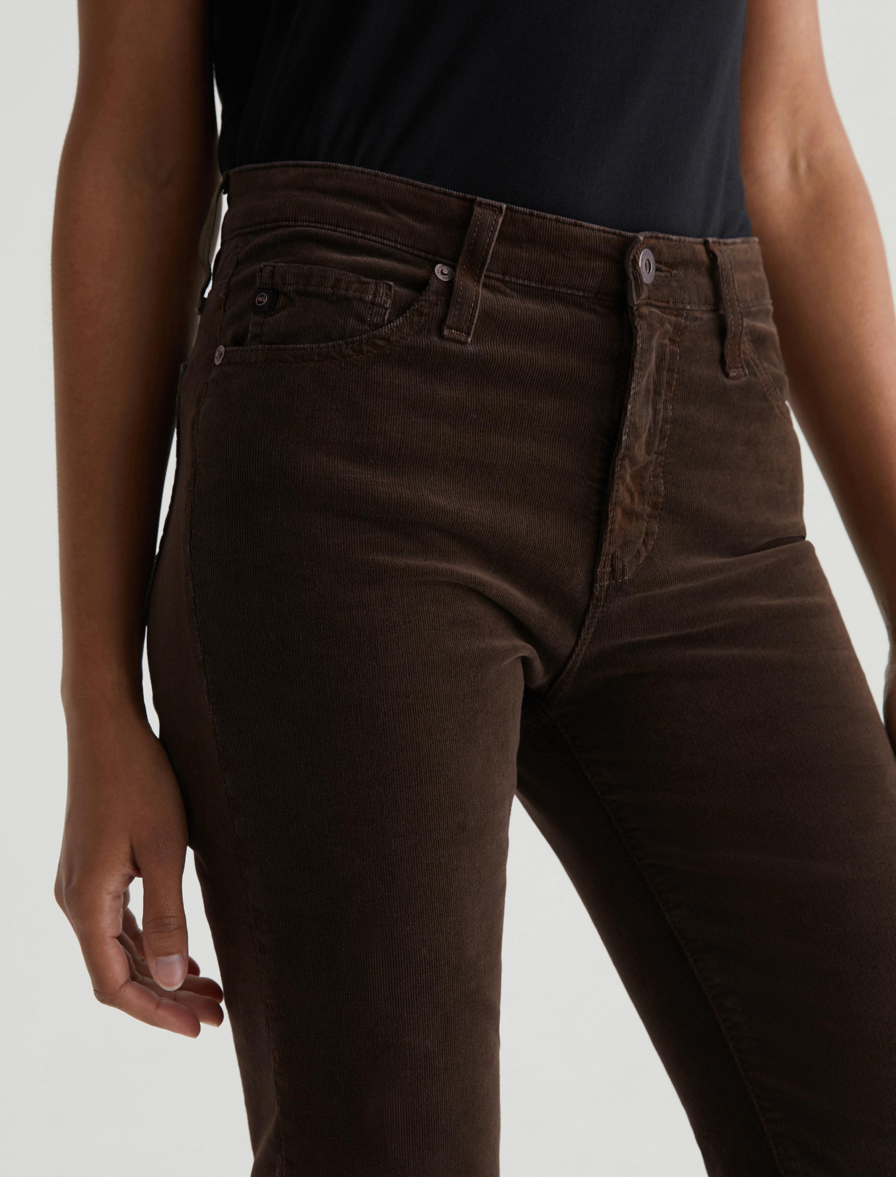 Mari Rich Umber Corduroy High-Rise Slim Straight Women Bottom Photo 3