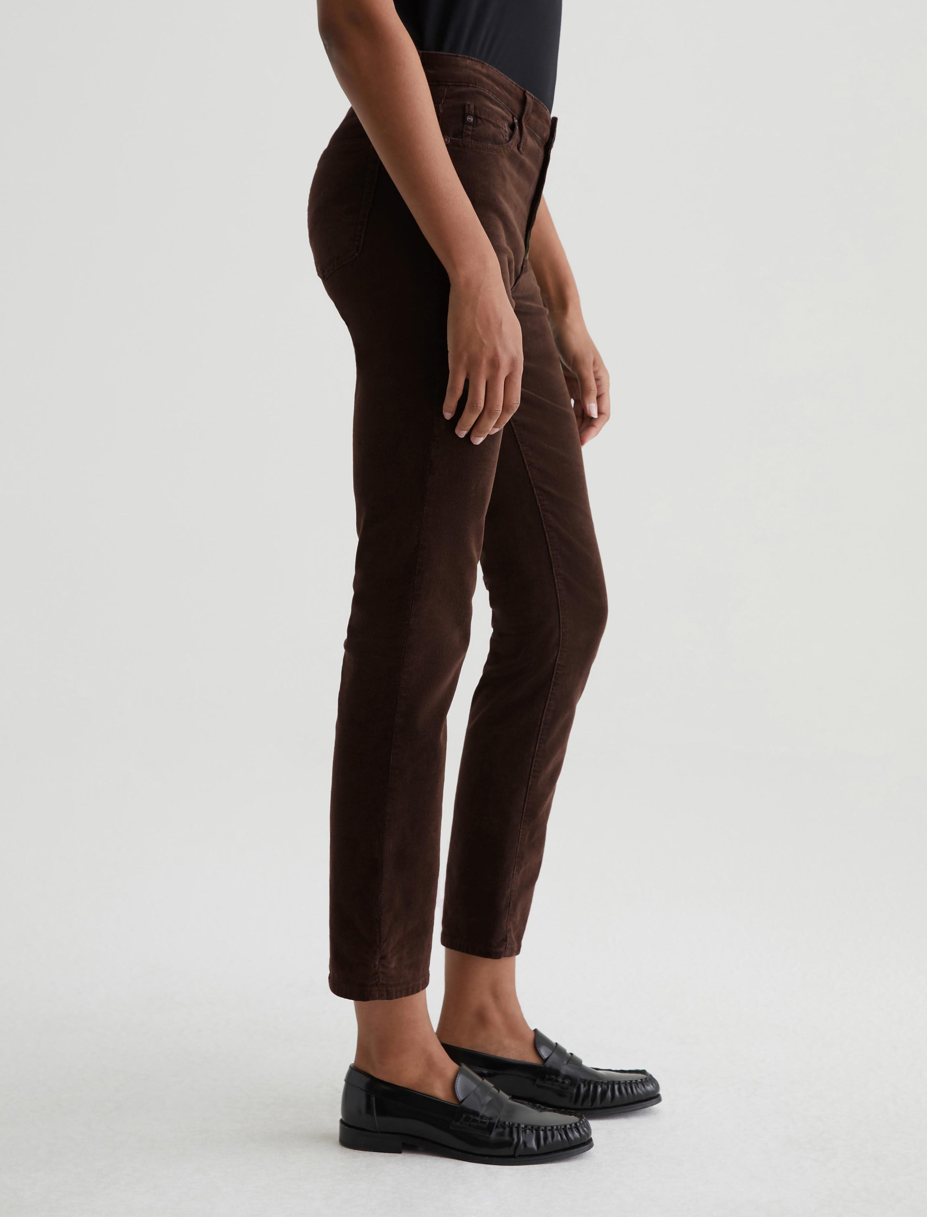Mari Rich Umber Corduroy High-Rise Slim Straight Women Bottom Photo 4