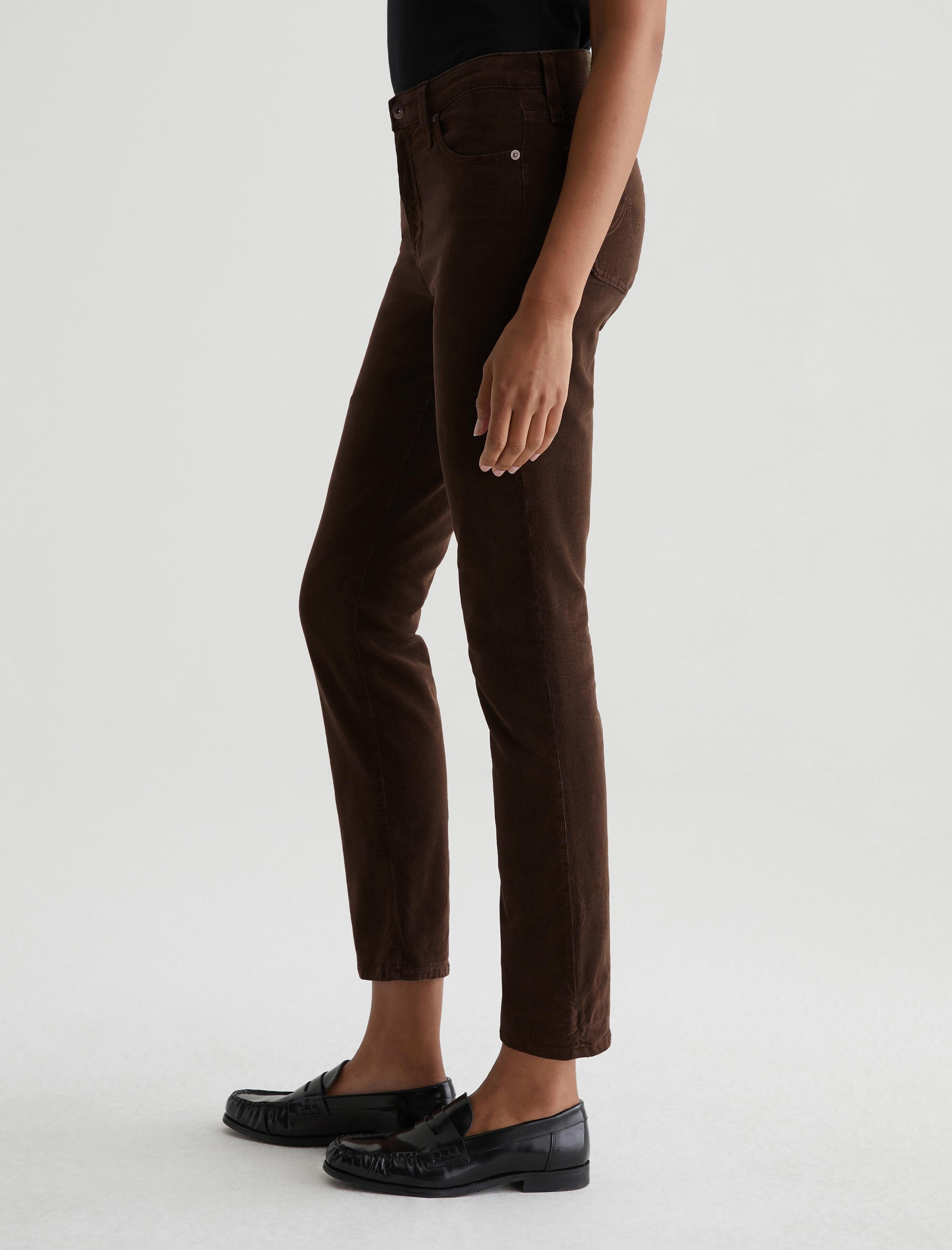 Mari Rich Umber Corduroy High-Rise Slim Straight Women Bottom Photo 5