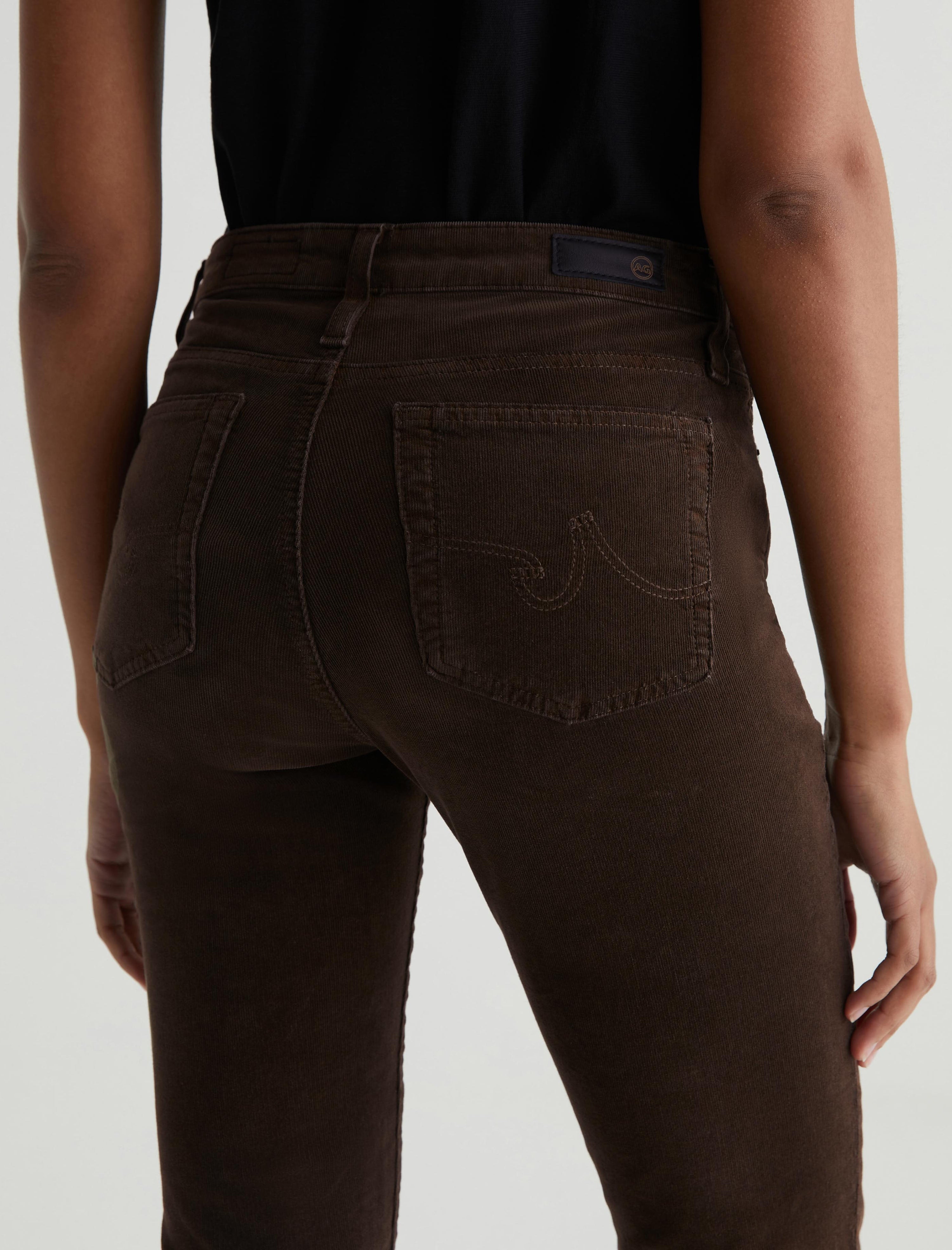 Mari Rich Umber Corduroy High-Rise Slim Straight Women Bottom Photo 6