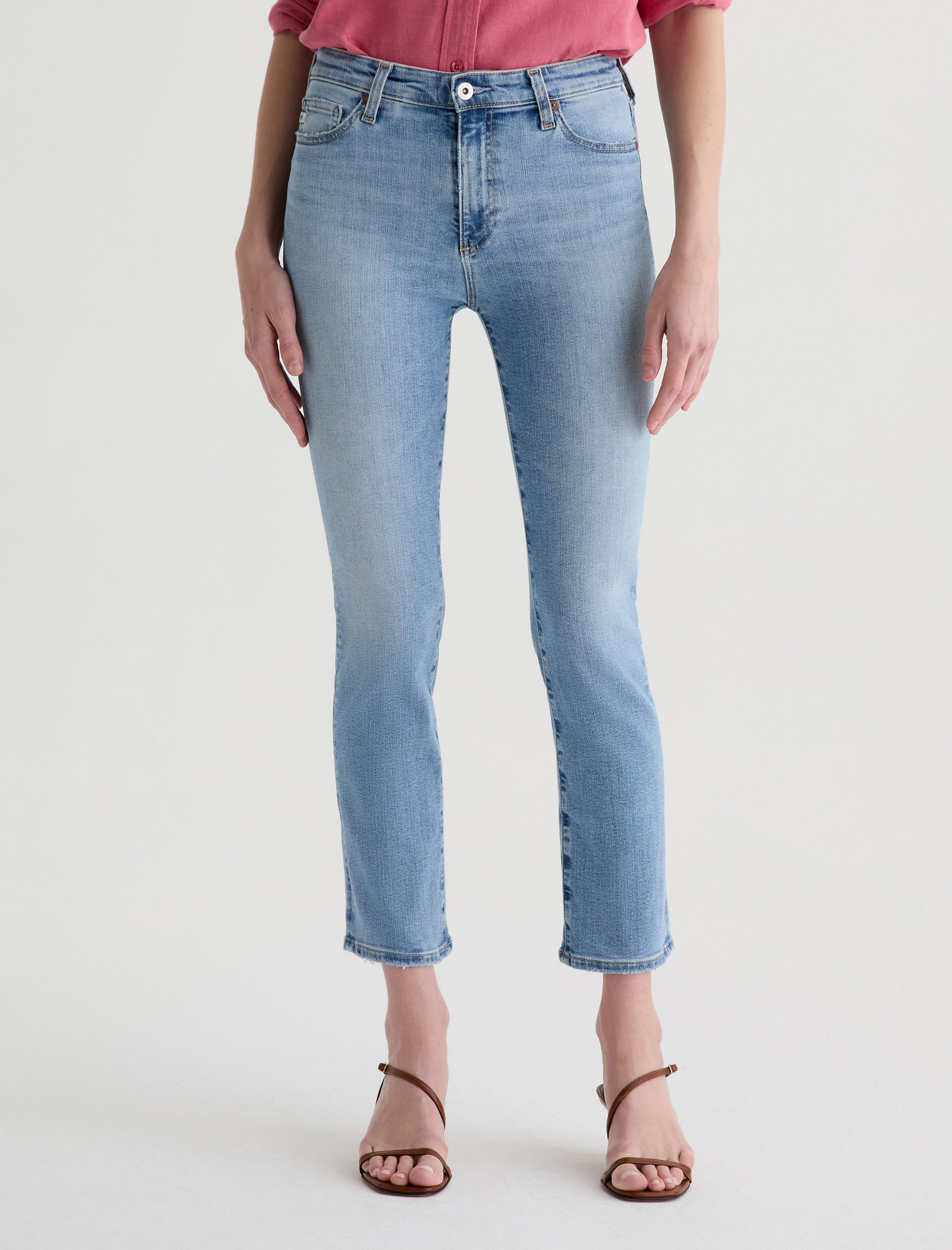 Mari Crop Marina Blue Mid-Rise Slim Straight Women Bottom Photo 2