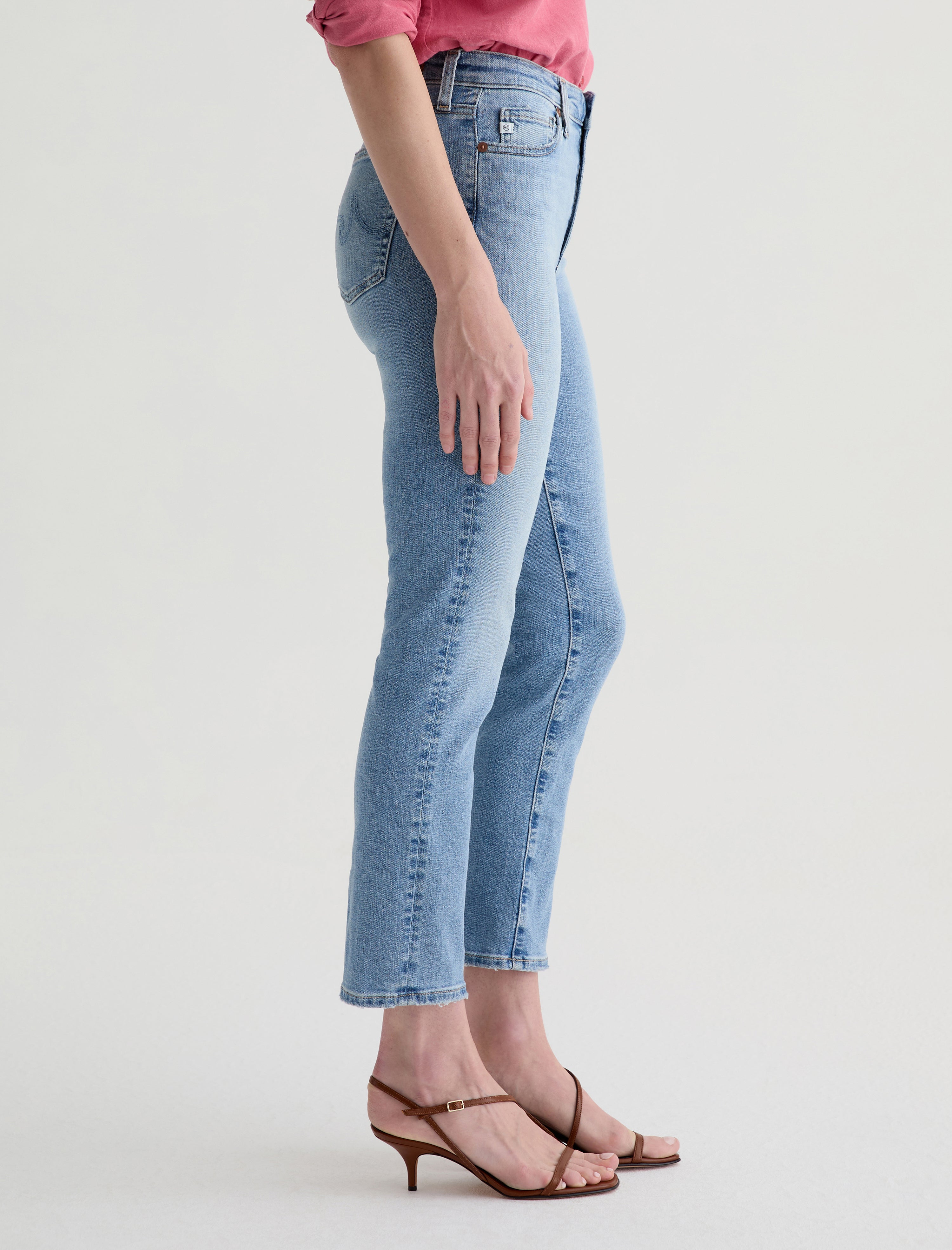 Mari Crop Marina Blue Mid-Rise Slim Straight Women Bottom Photo 4
