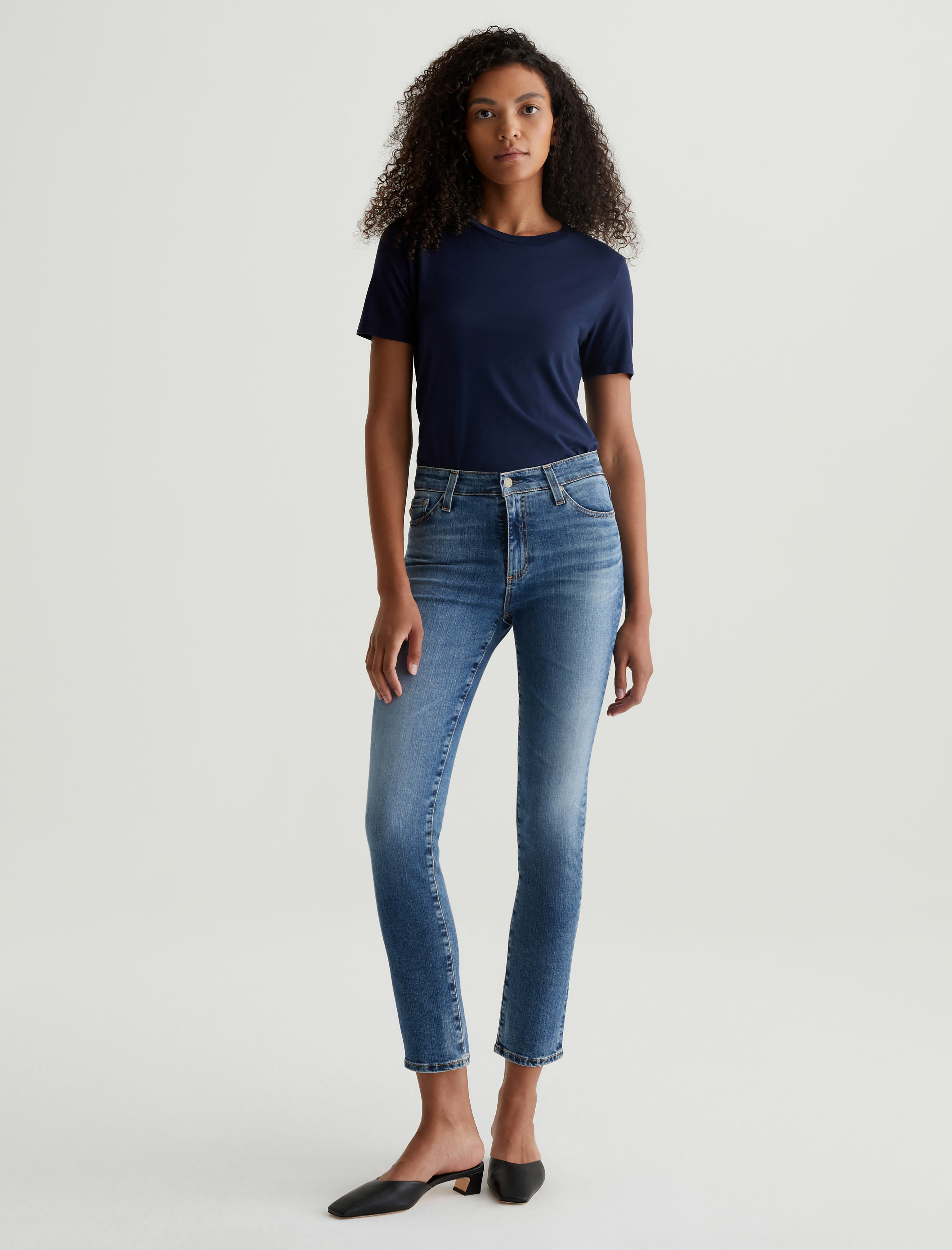 Mari 15 Years Shoreline AG-ed High-Rise Slim Straight Leg Denim Women Bottom Photo 1