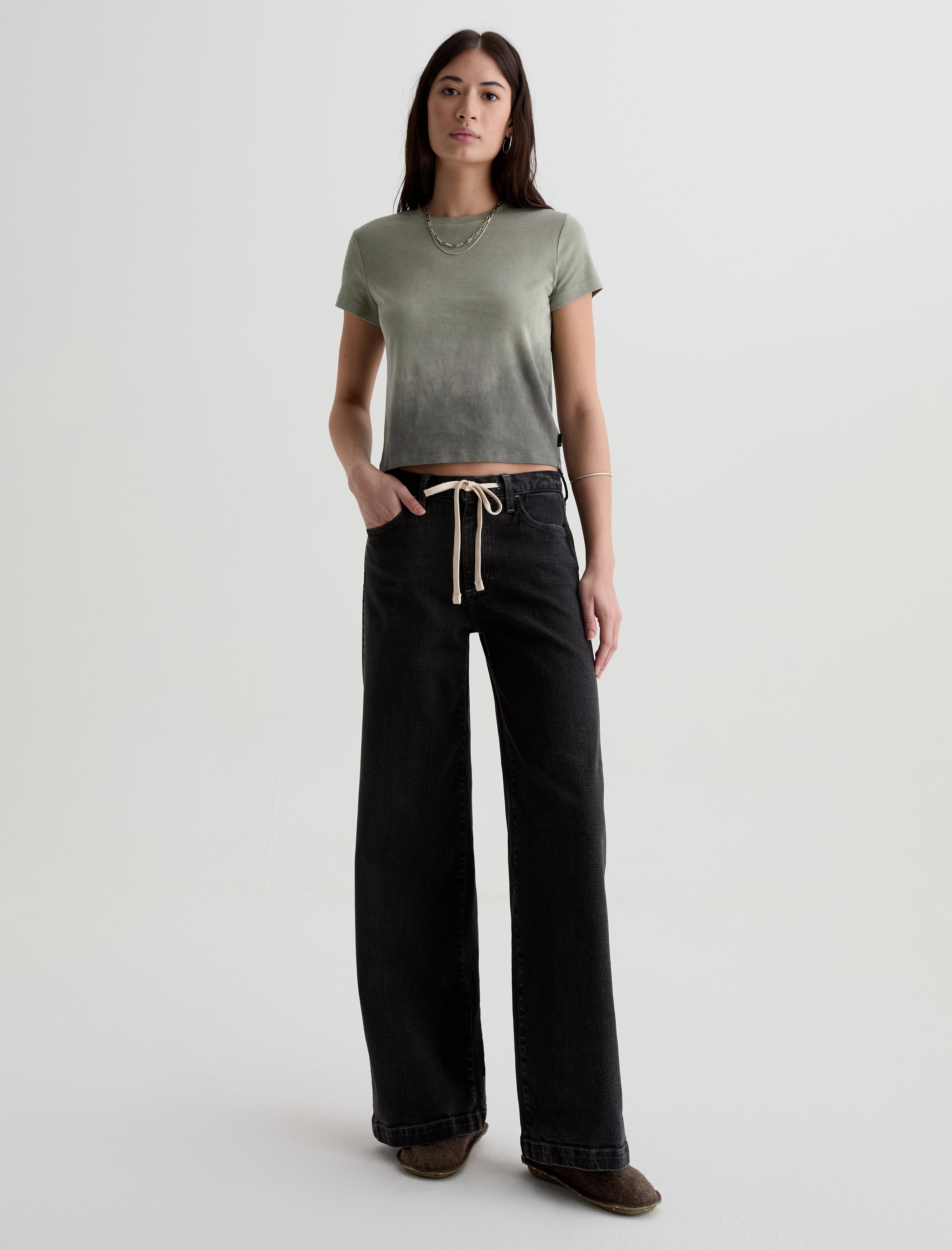 Stella Cinched Underwater Cove Earth Day Collection Low Slung Palazzo Women Bottom  Photo 1