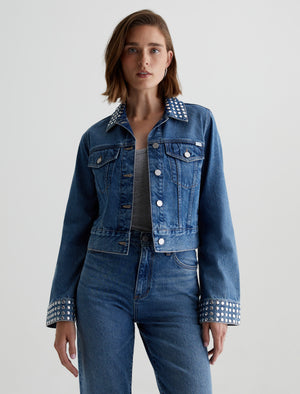 Studded Isa Angeleno Cropped Trucker Jacket Women Top Photo 1