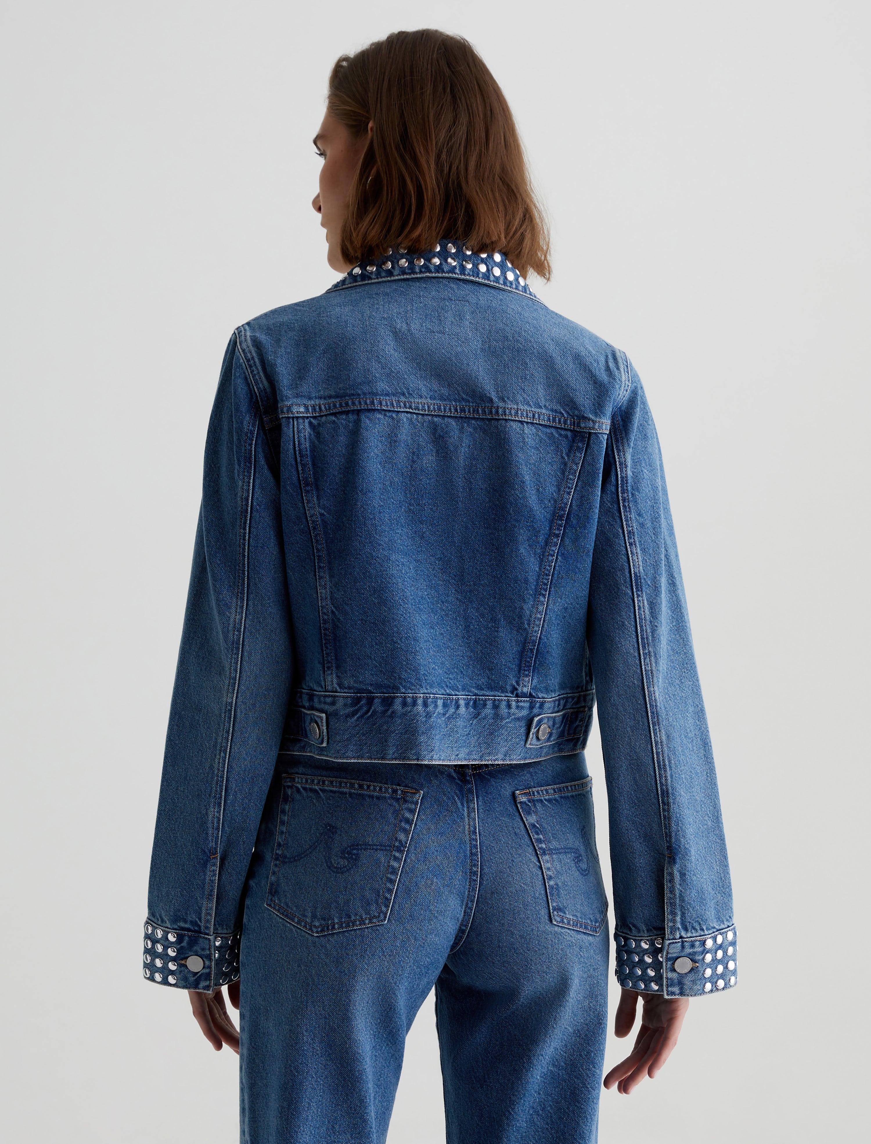 Studded Isa Angeleno Cropped Trucker Jacket Women Top Photo 7