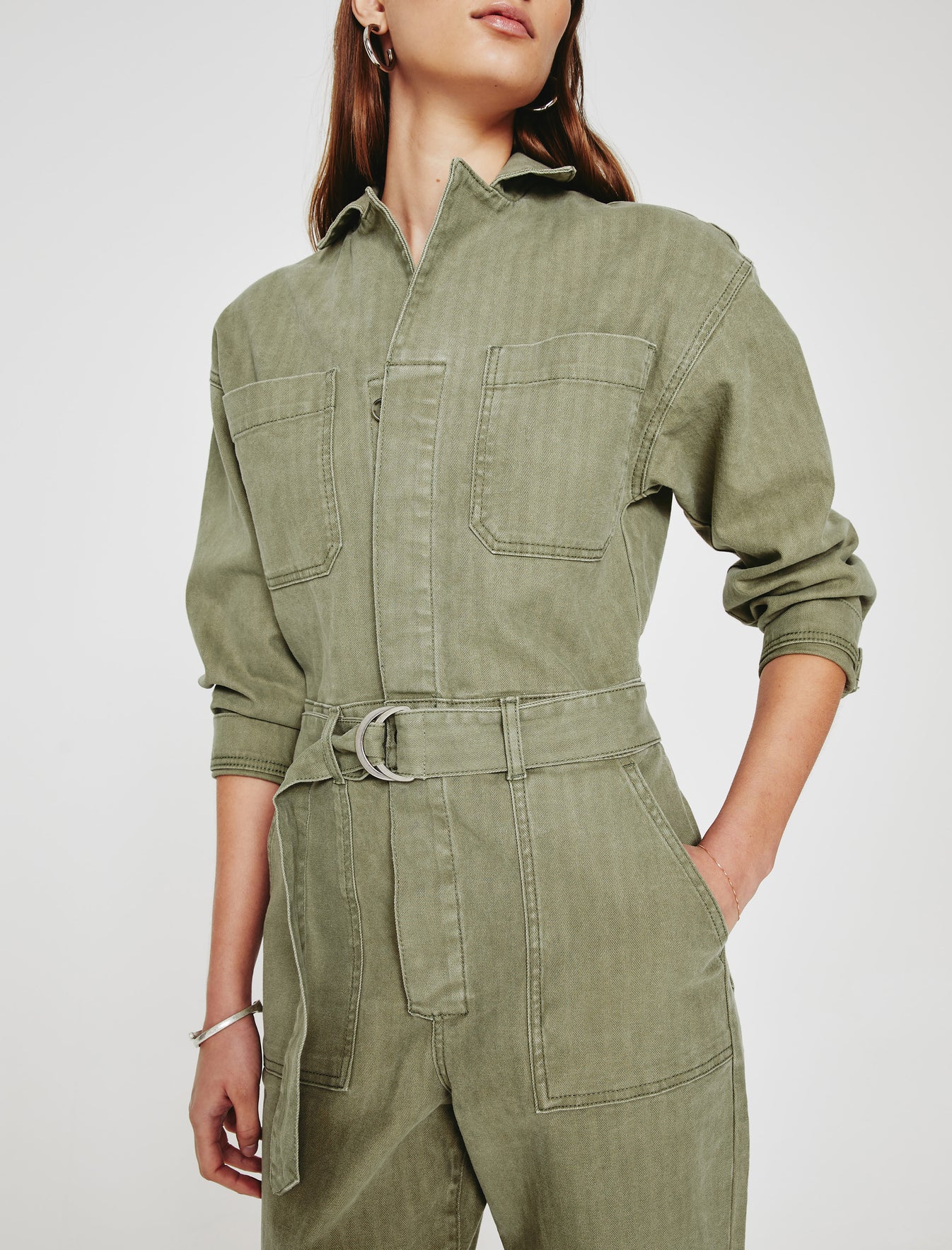 Womens Ryleigh Jumpsuit Sulfur Cavalry Sage at AG Jeans Official Store