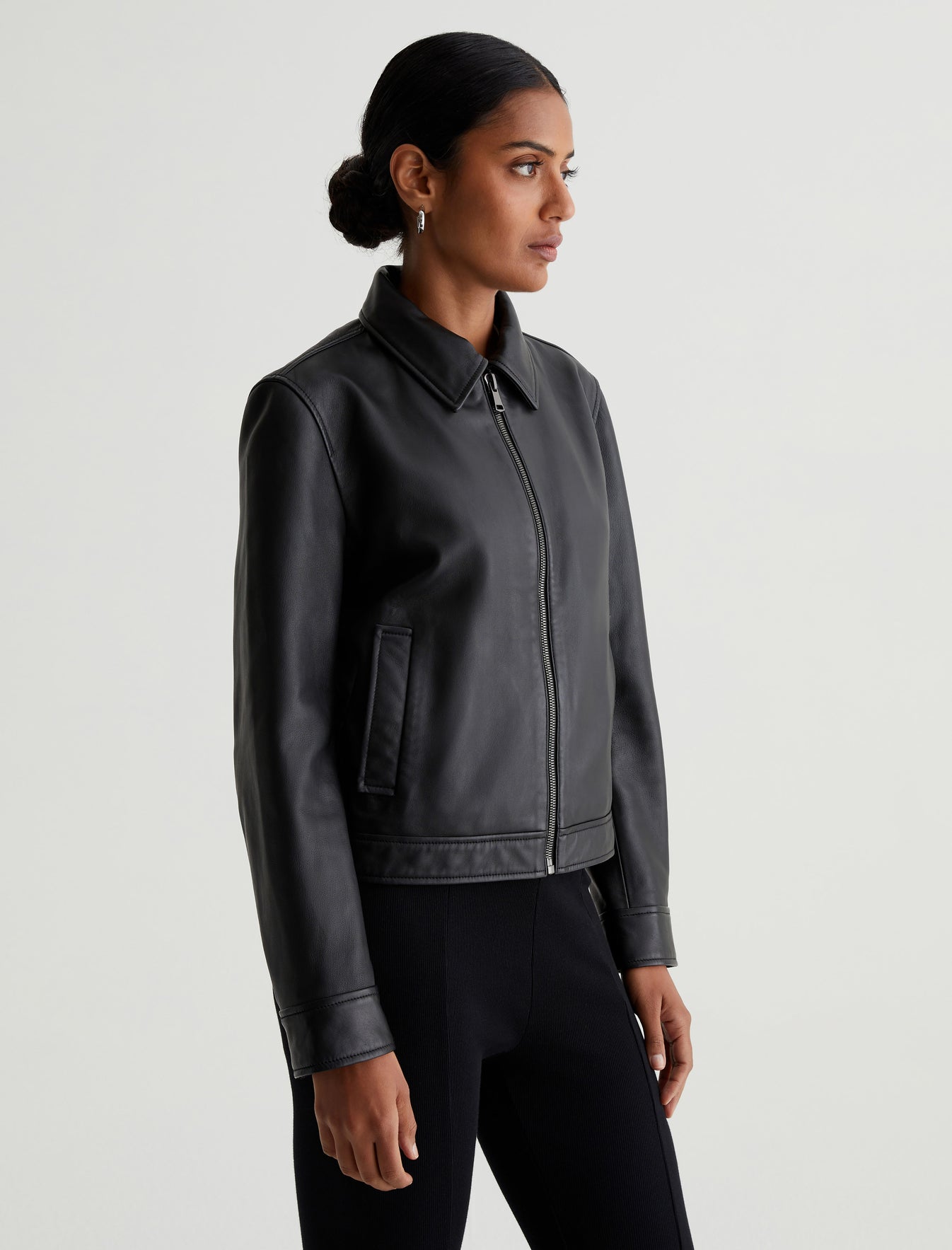 Jayen Jacket True Black Classic Bomber Jacket Photo 1