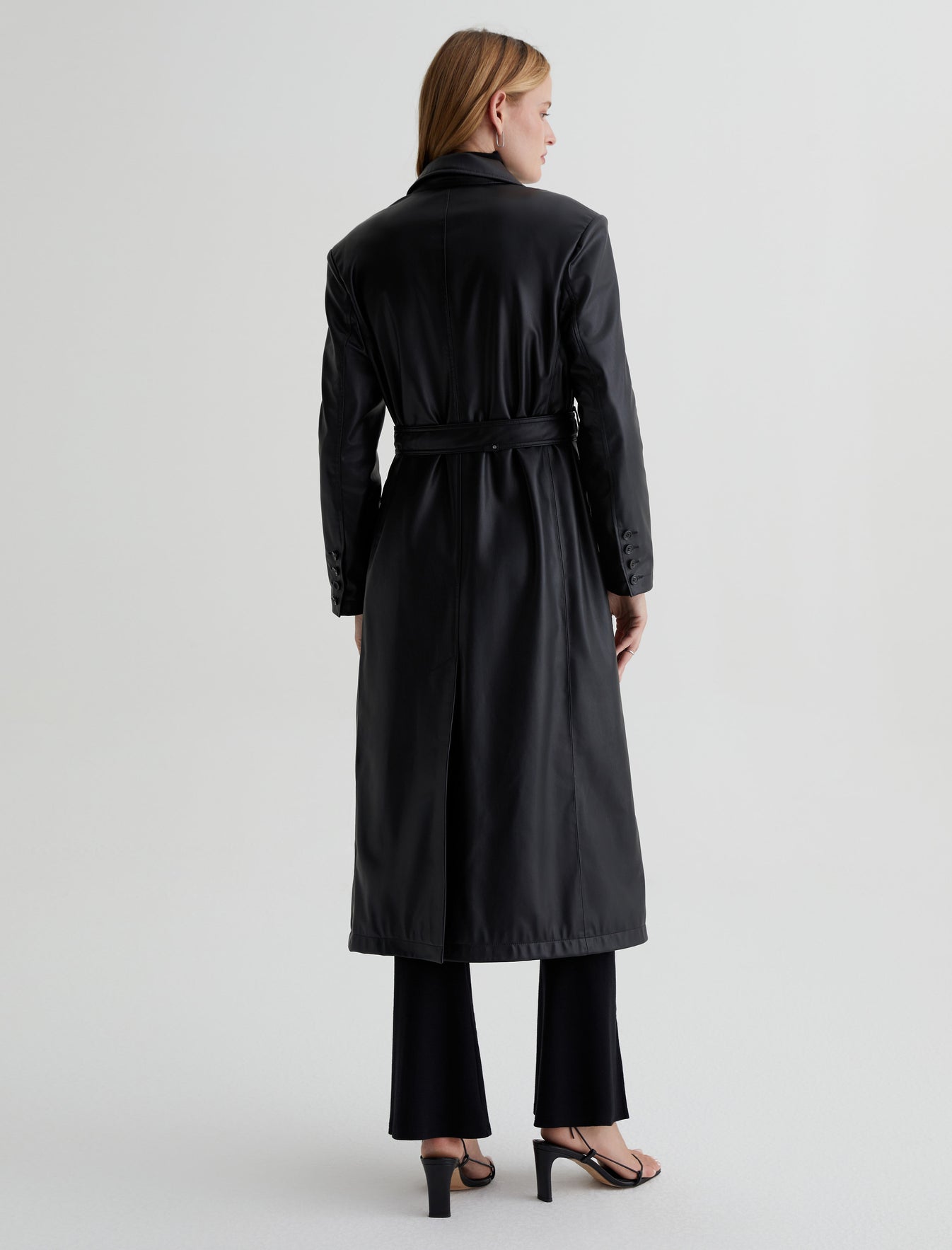 Valentina Coat True Black Classic Fit Belted Coat Women Top Photo 6