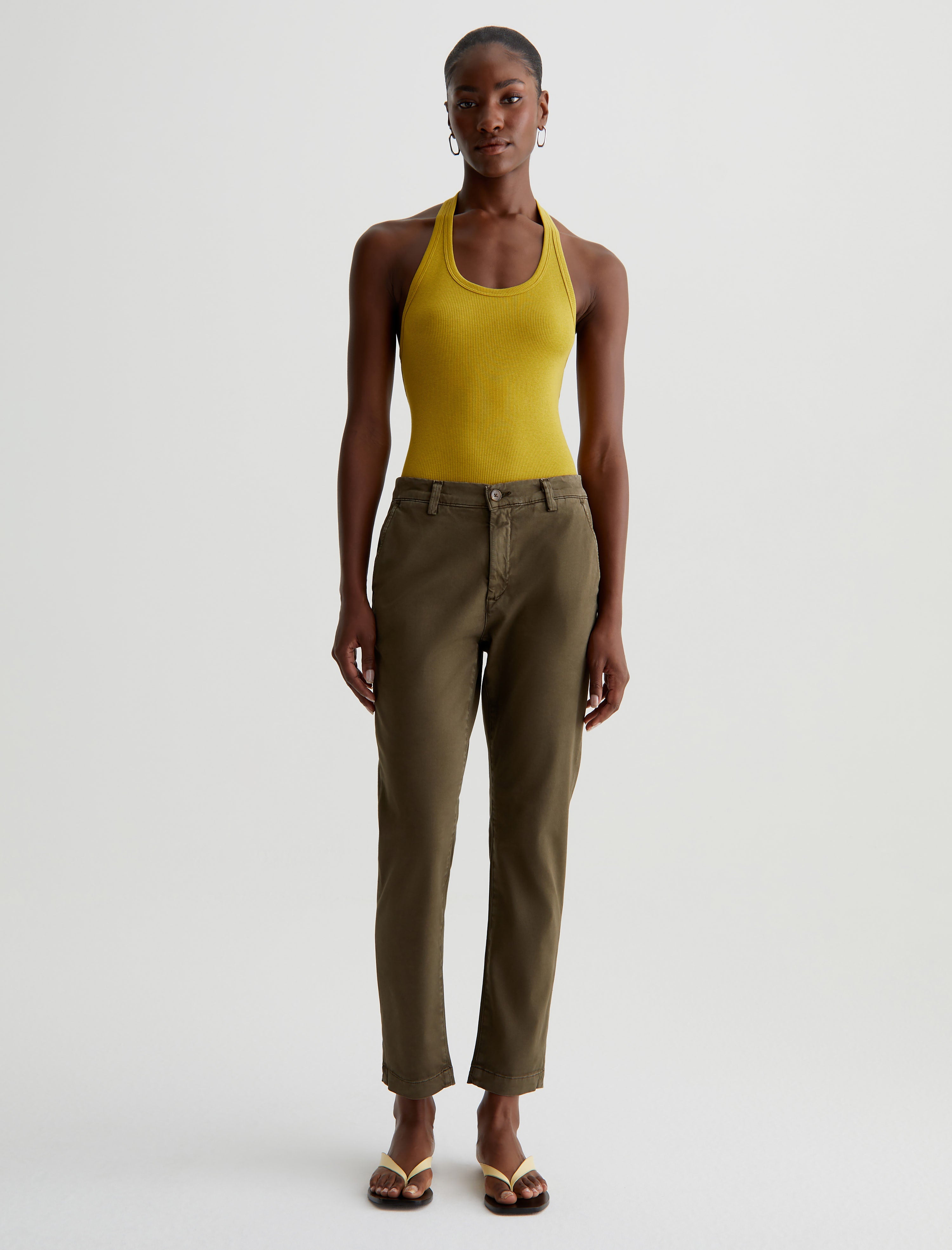 Caden Sulfur Shady Moss Tailored Trouser Women Bottom Photo 1