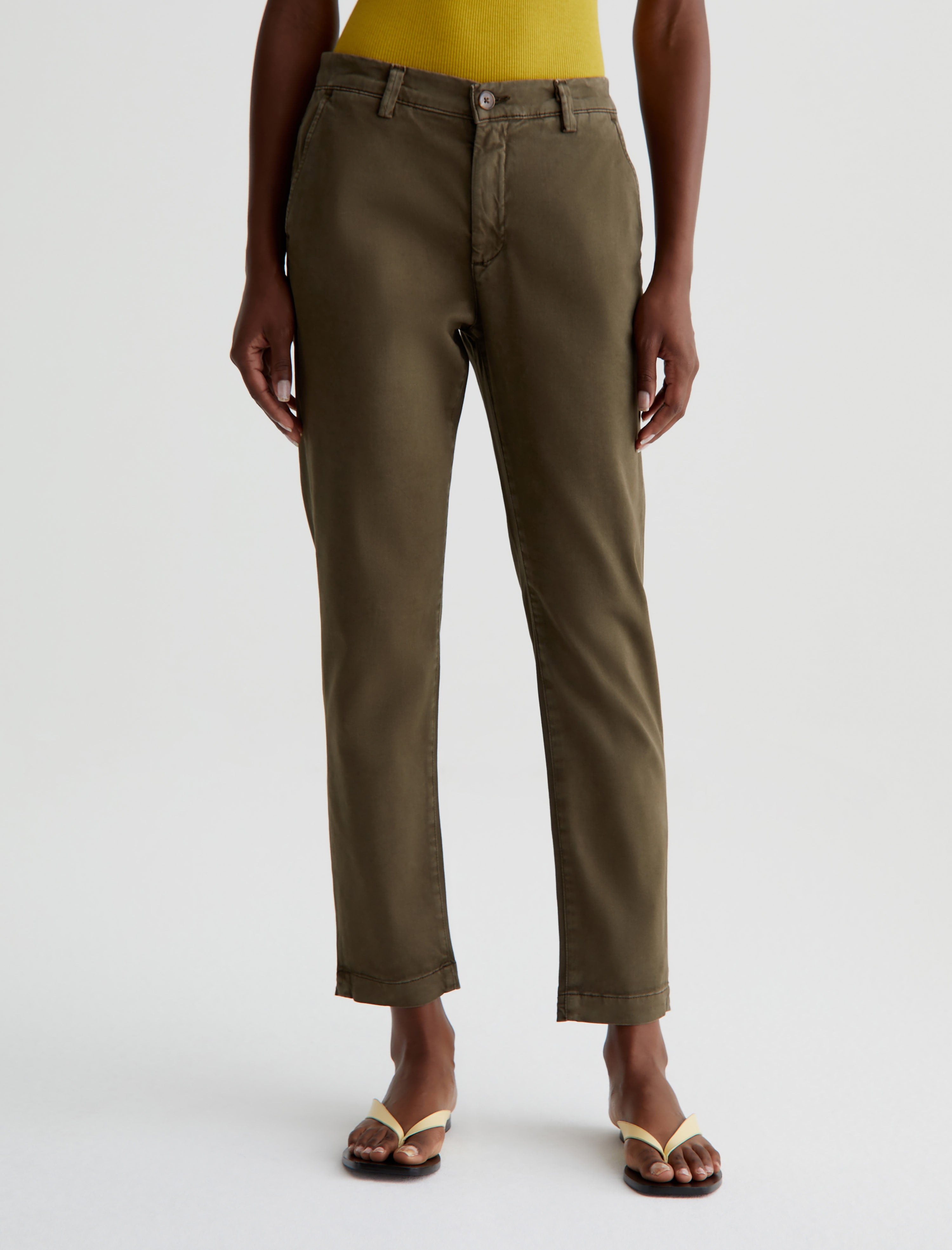 Caden Sulfur Shady Moss Tailored Trouser Women Bottom Photo 2