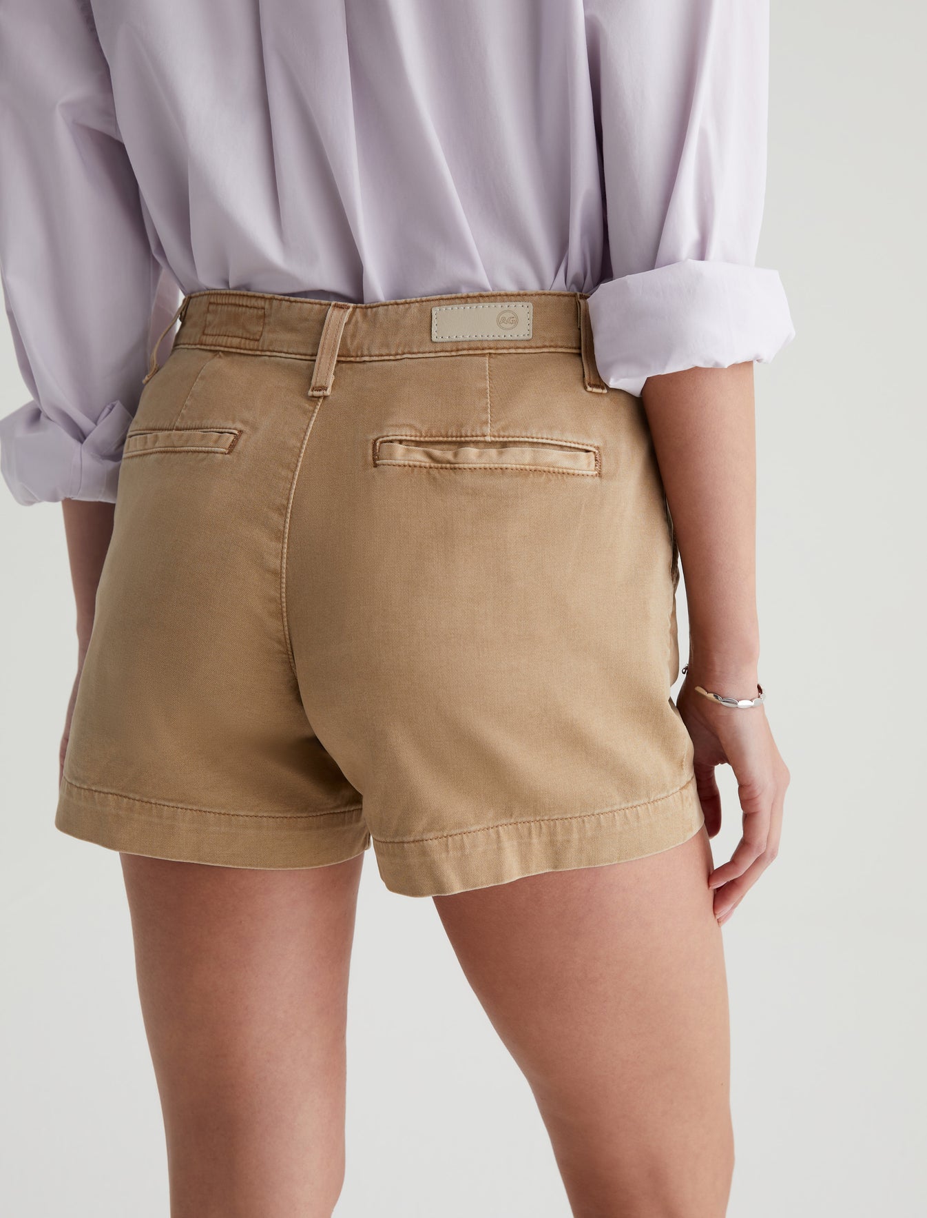 Caden Short Sulfur Stone Khaki Tailored Trouser Short Women Bottom Photo 5