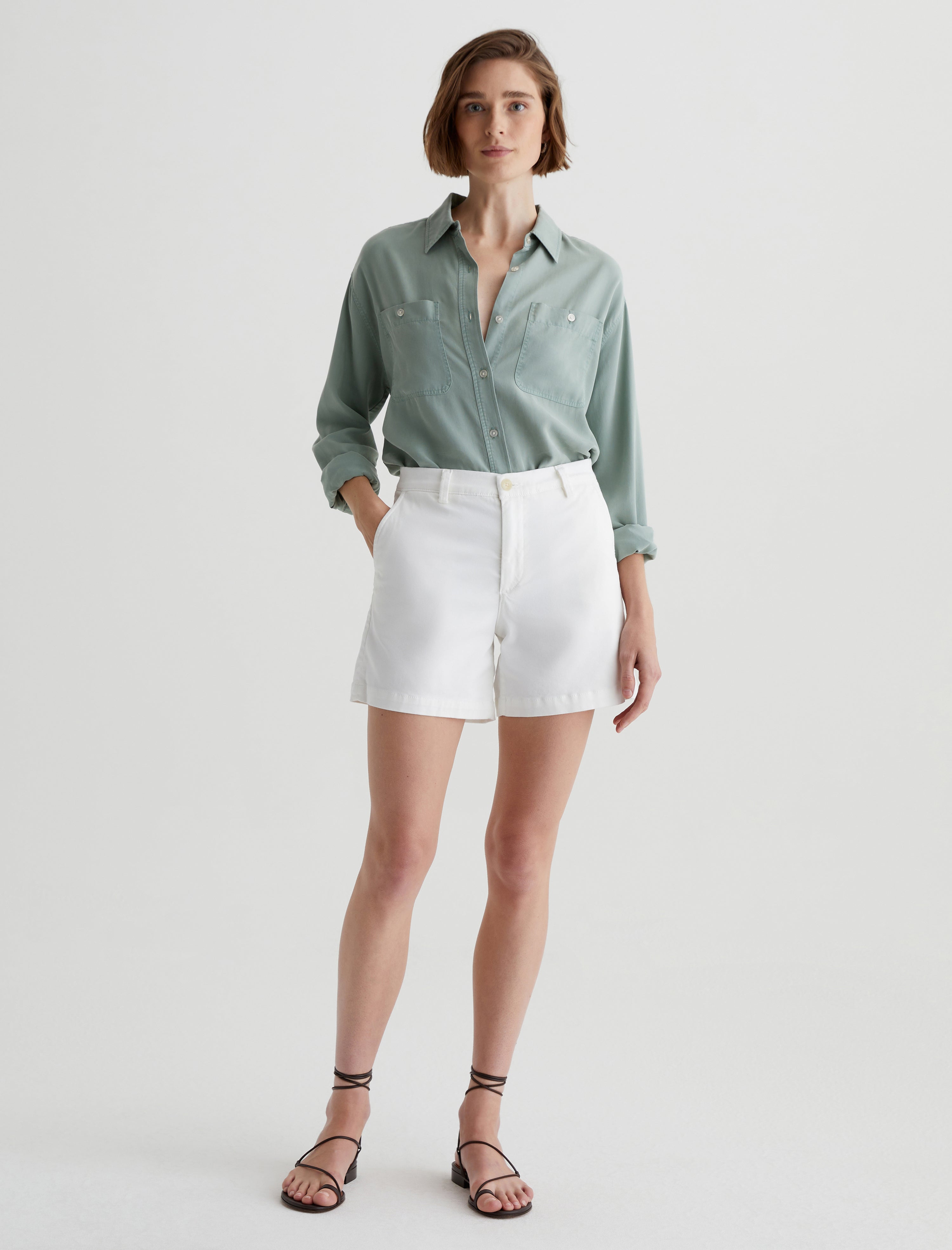 Jude Short Powder Chino Short Women Bottom Photo 1
