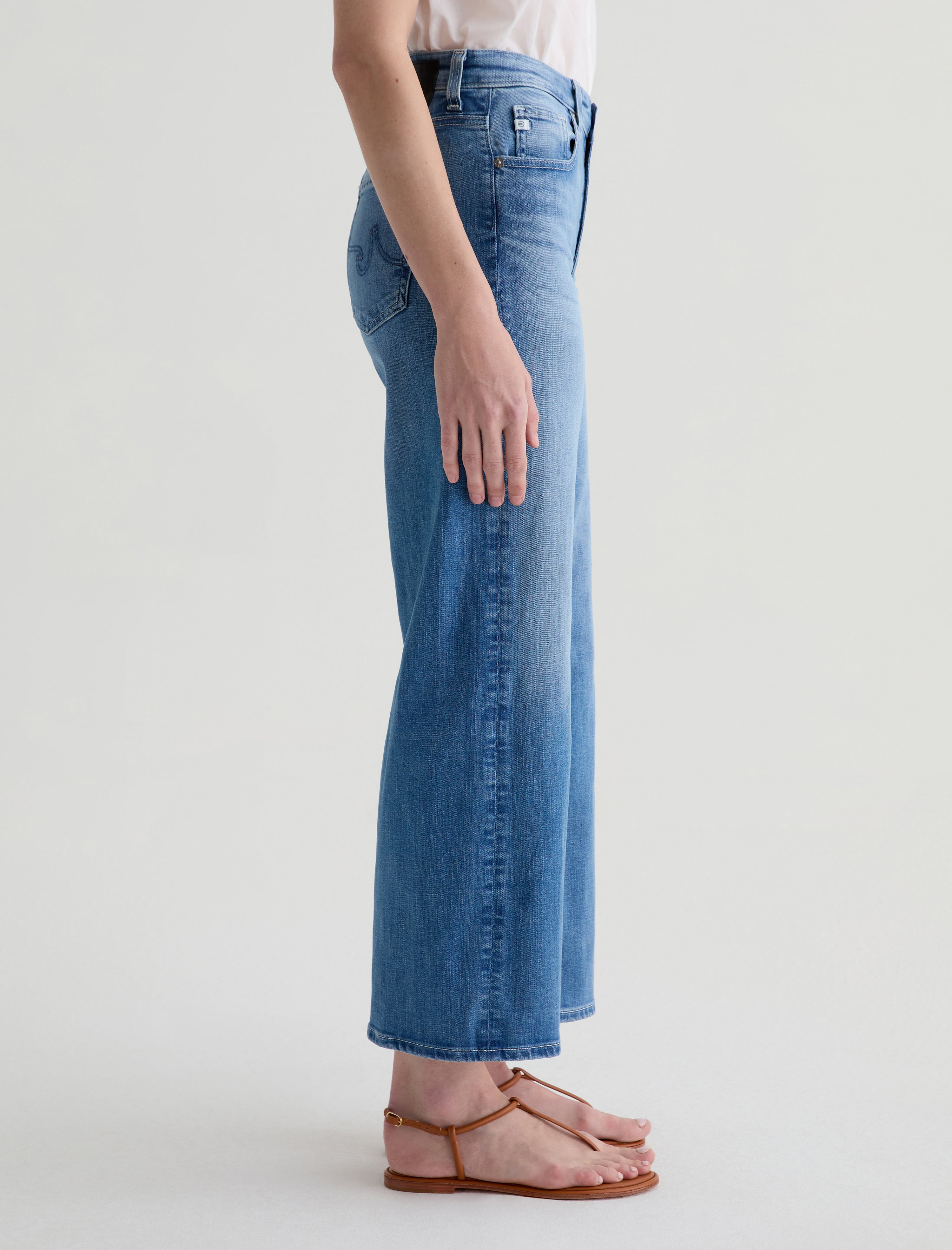 Saige Wide Leg Crop Oceanic Mid-Rise Fit Women Bottom Photo 4