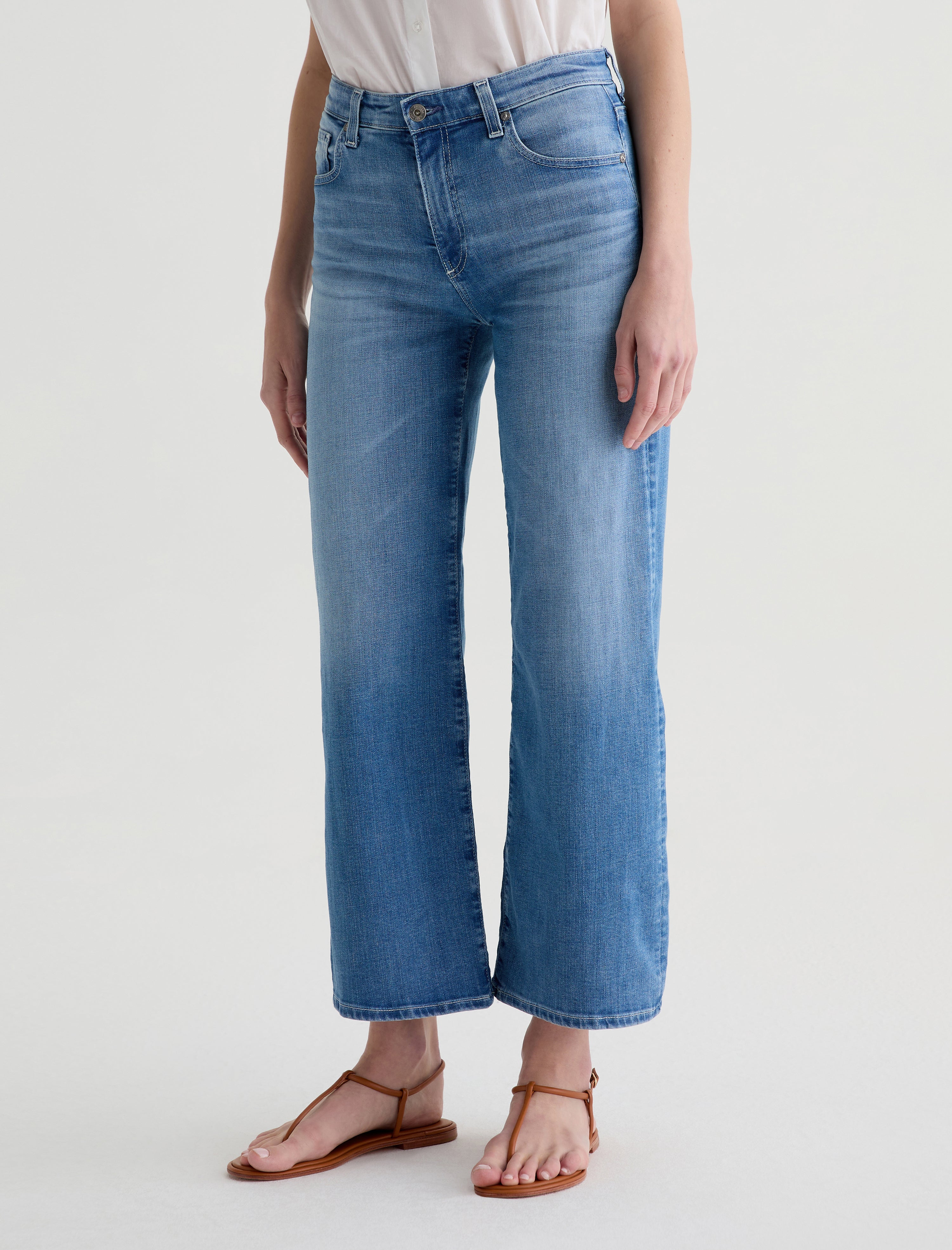 Saige Wide Leg Crop Oceanic Mid-Rise Fit Women Bottom Photo 5