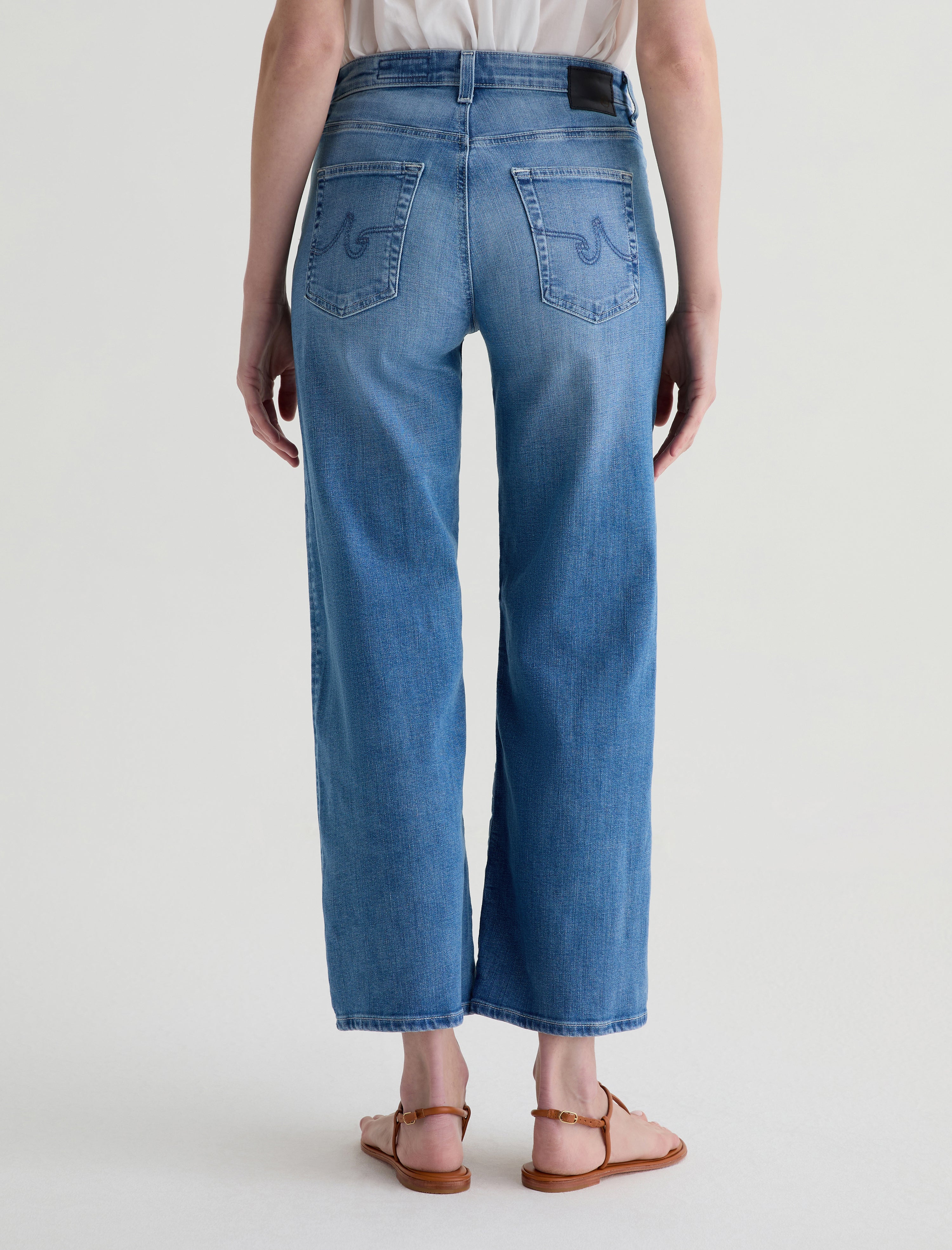 Saige Wide Leg Crop Oceanic Mid-Rise Fit Women Bottom Photo 7
