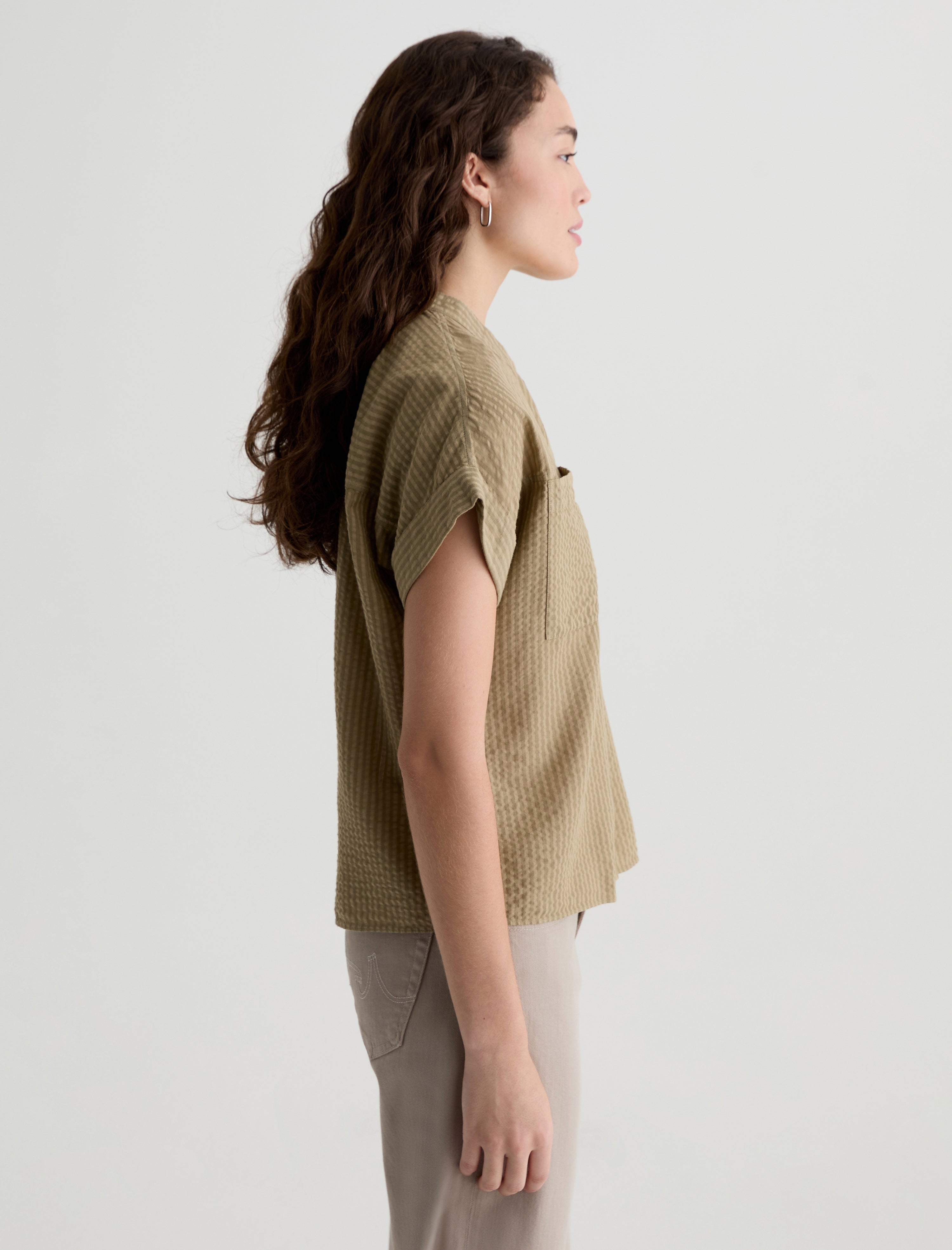 Ellis Shirt Basil Short Sleeve Dolman Shirt Women Top Photo 3