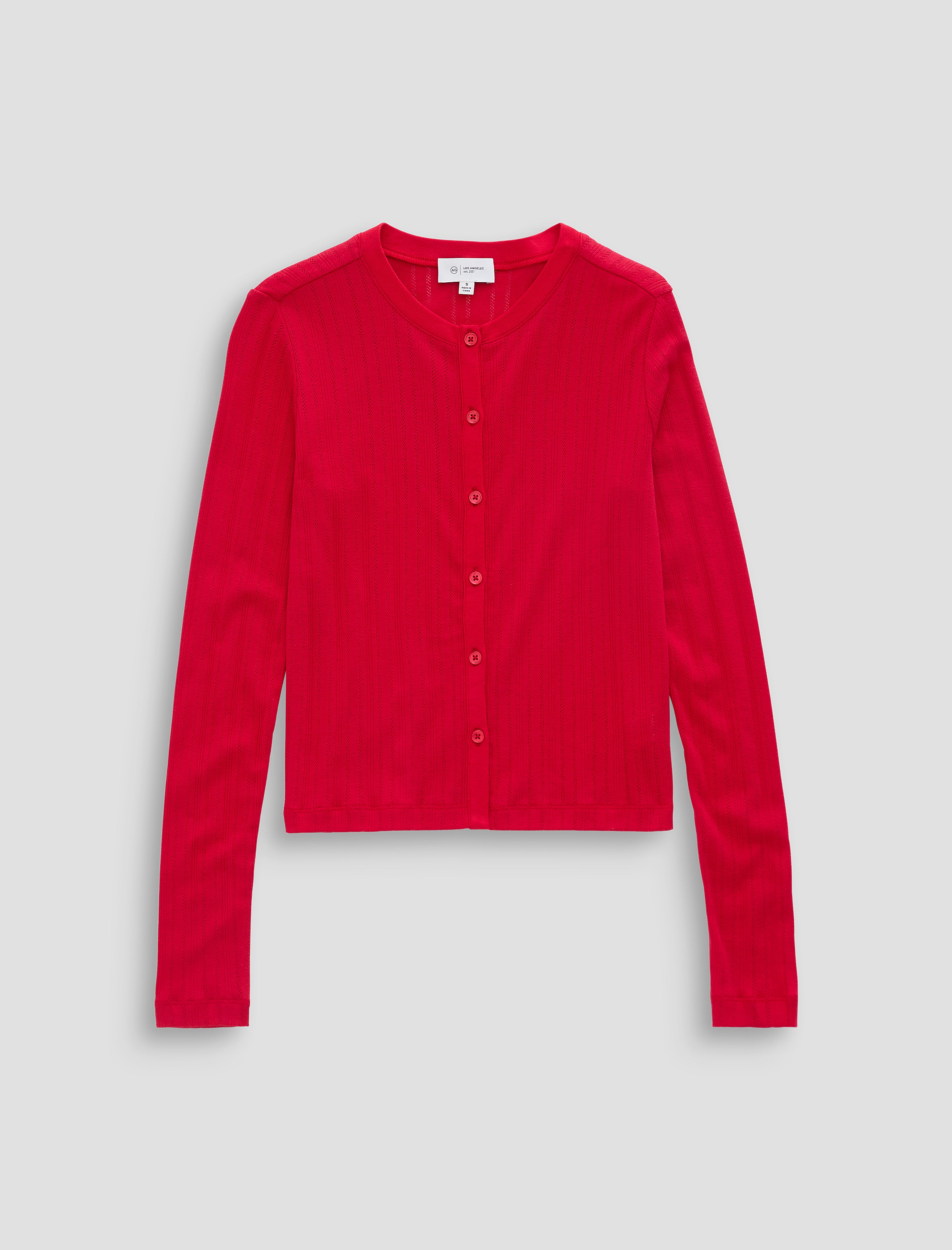 Edden Recording Red Fitted Cardigan Womens Top Photo 9