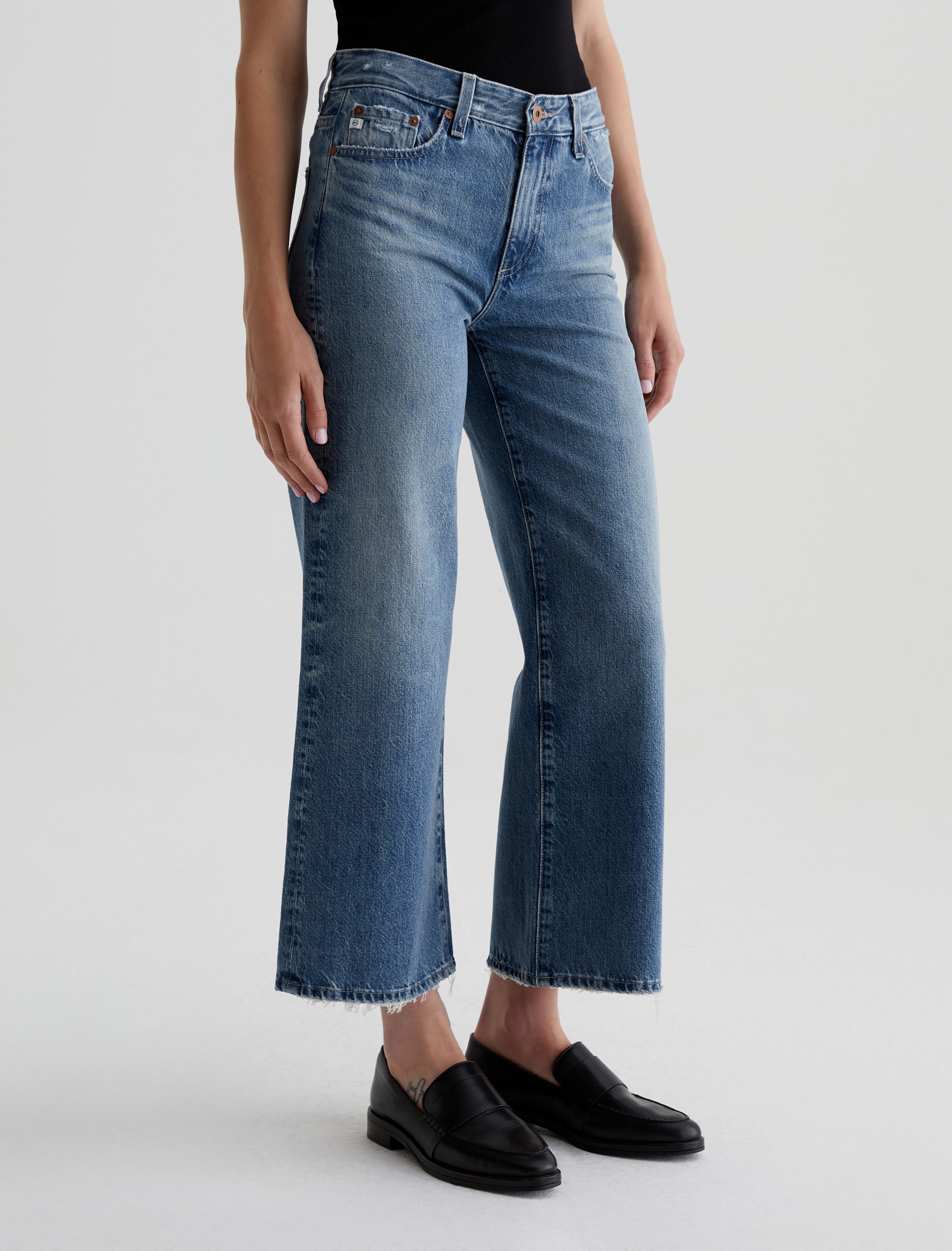 Saige Wide Leg Crop Castlebay High-Rise Straight Women Bottom Photo 4