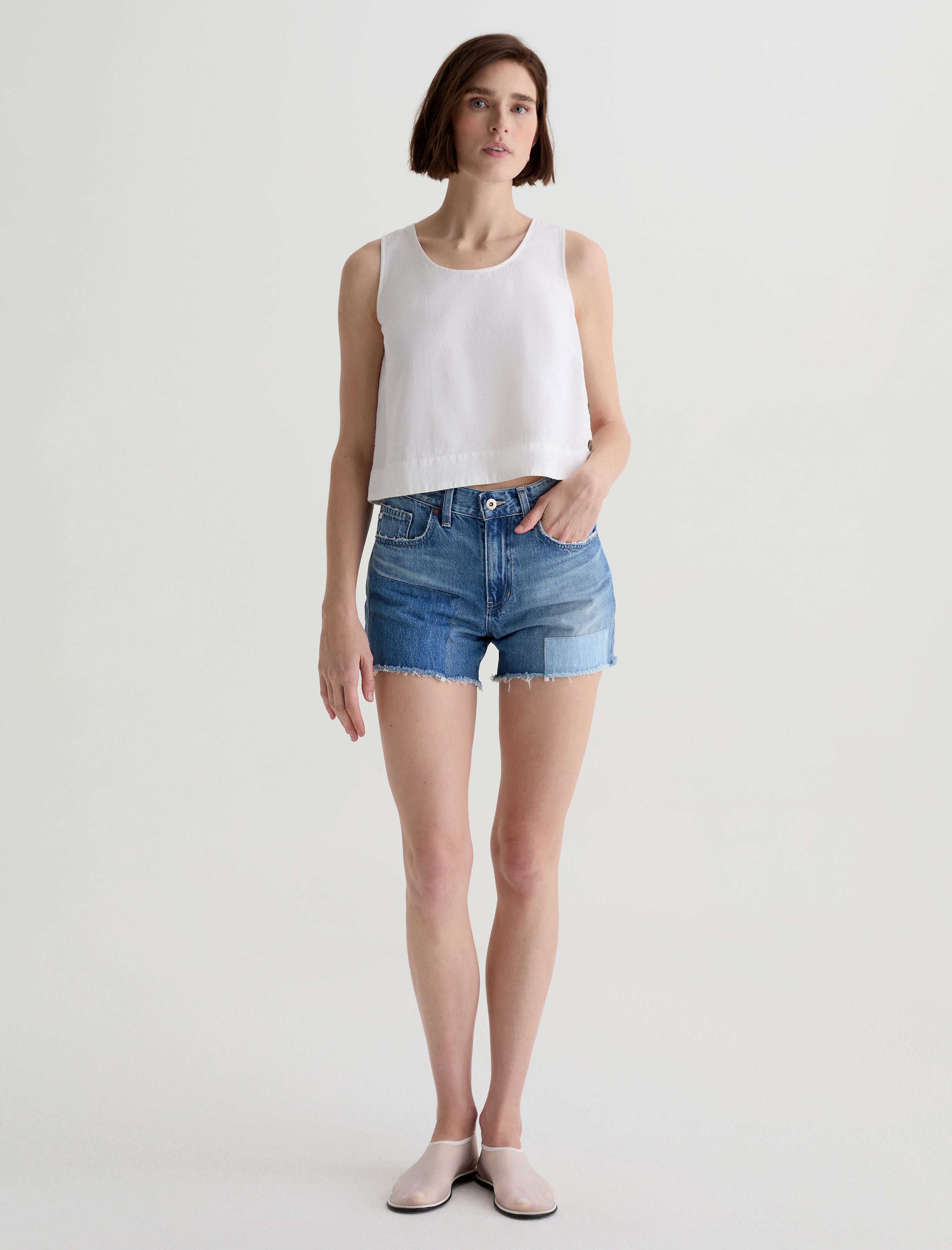 Halle Patchwork Short Gila River High-Rise Patchwork Short Women Bottom Photo 1