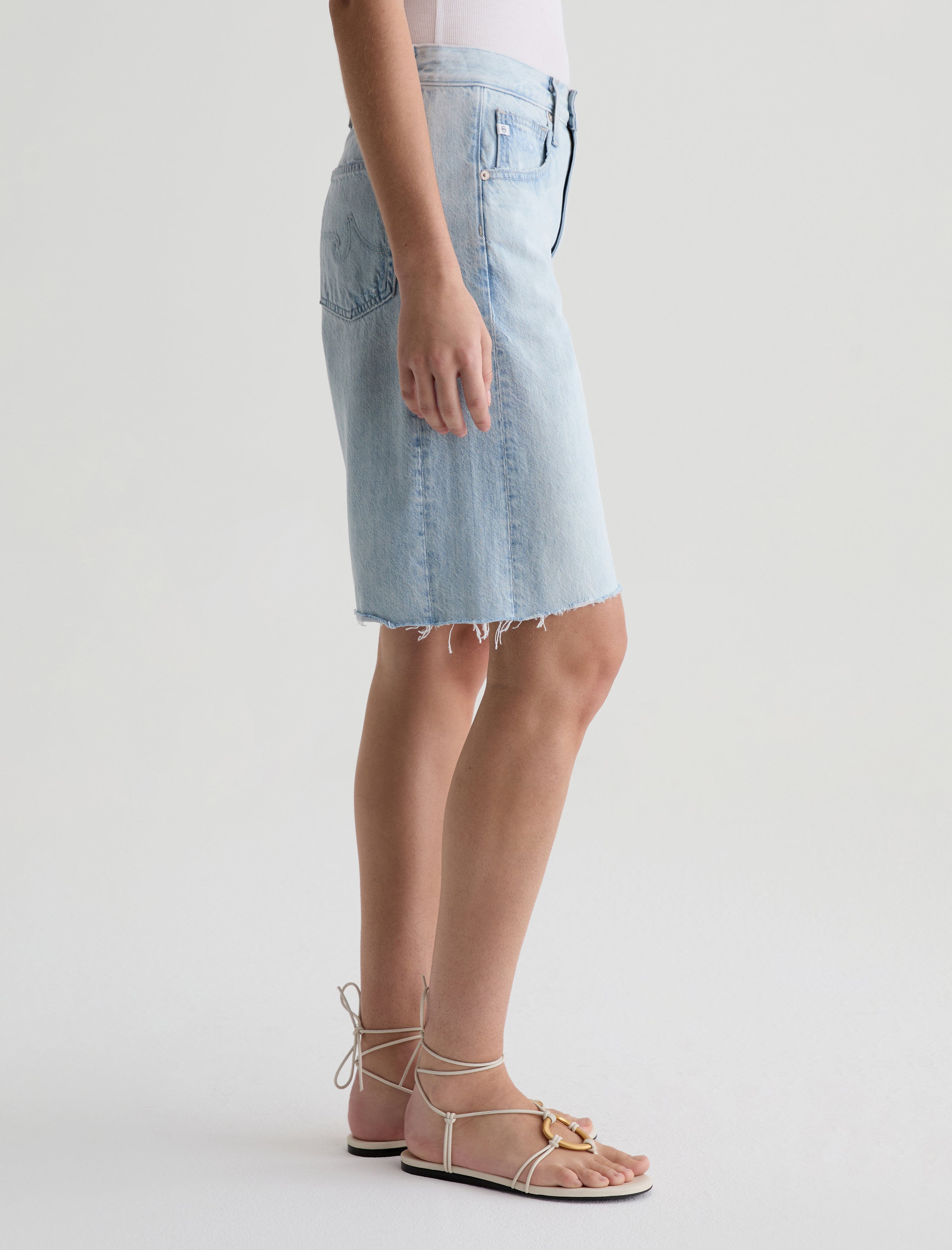 Hattie Short Sunfaded Destructed High-Rise Bermuda Women Bottom Photo 4