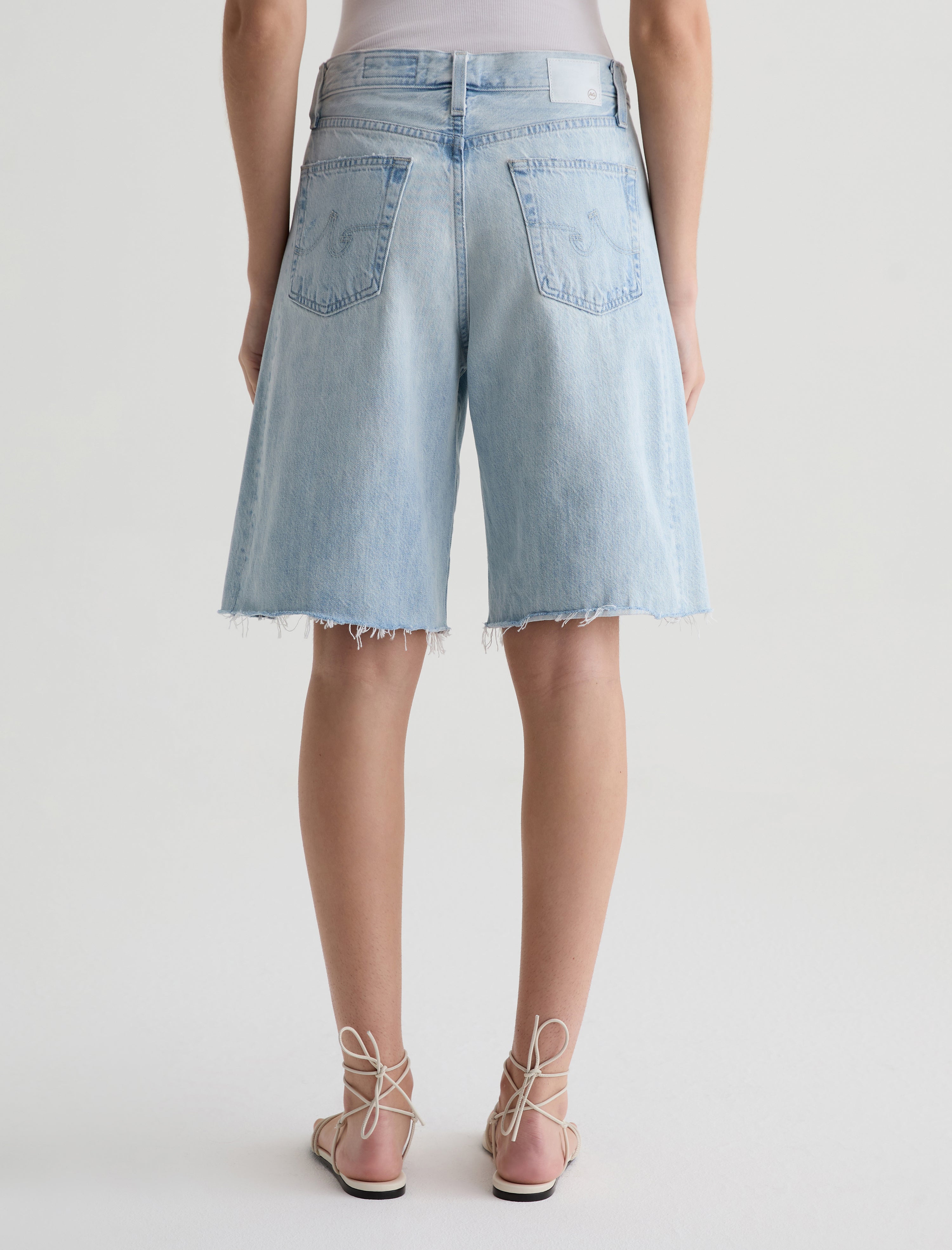 Hattie Short Sunfaded Destructed High-Rise Bermuda Women Bottom Photo 7