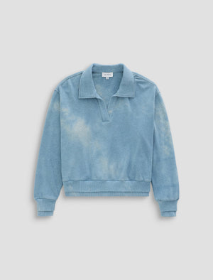 Carol Glacial Johnny Collar Sweatshirt Womens Top Photo 9