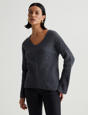 Naemi Relaxed Vee Neck Sweater Heather Photo 1