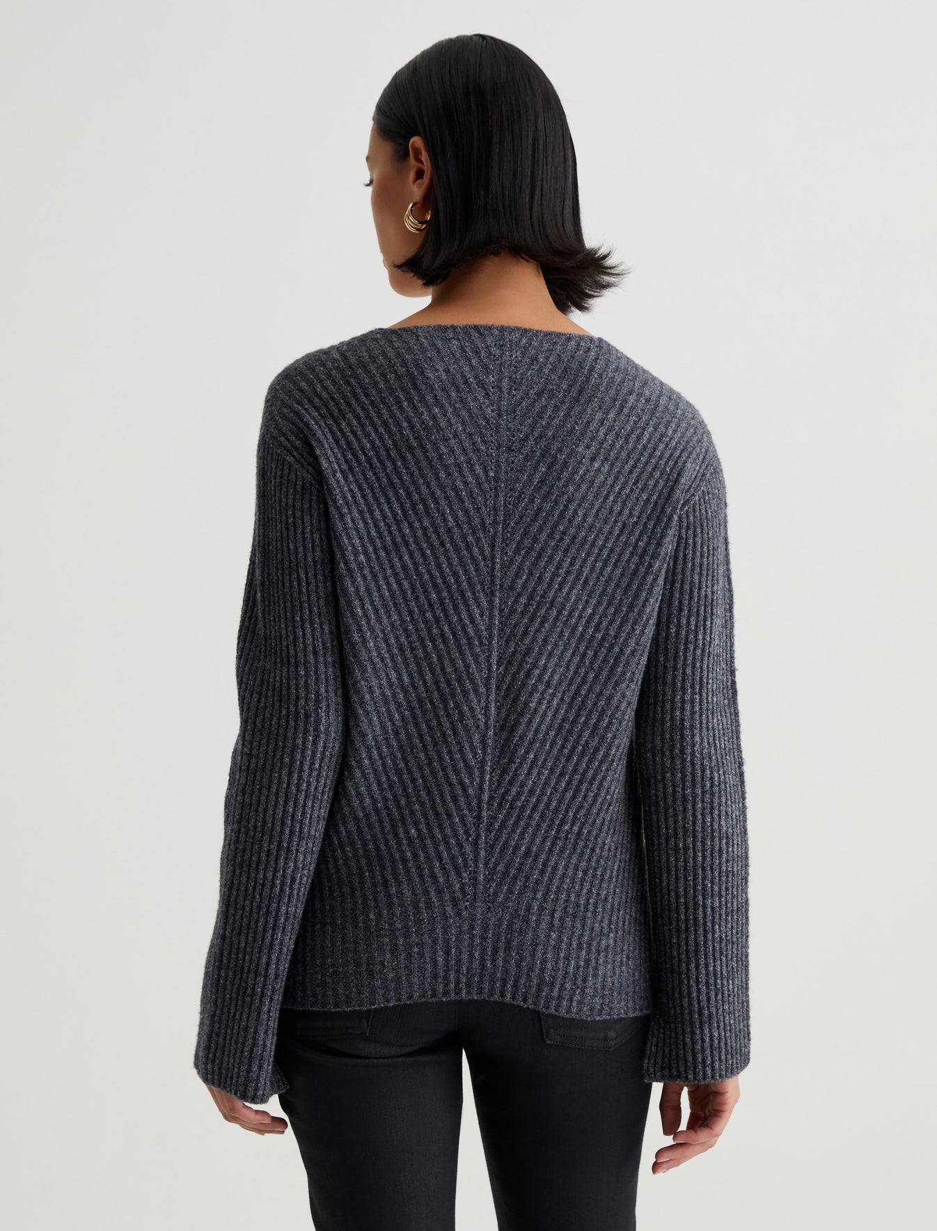 Naemi Relaxed Vee Neck Sweater Heather Photo 6