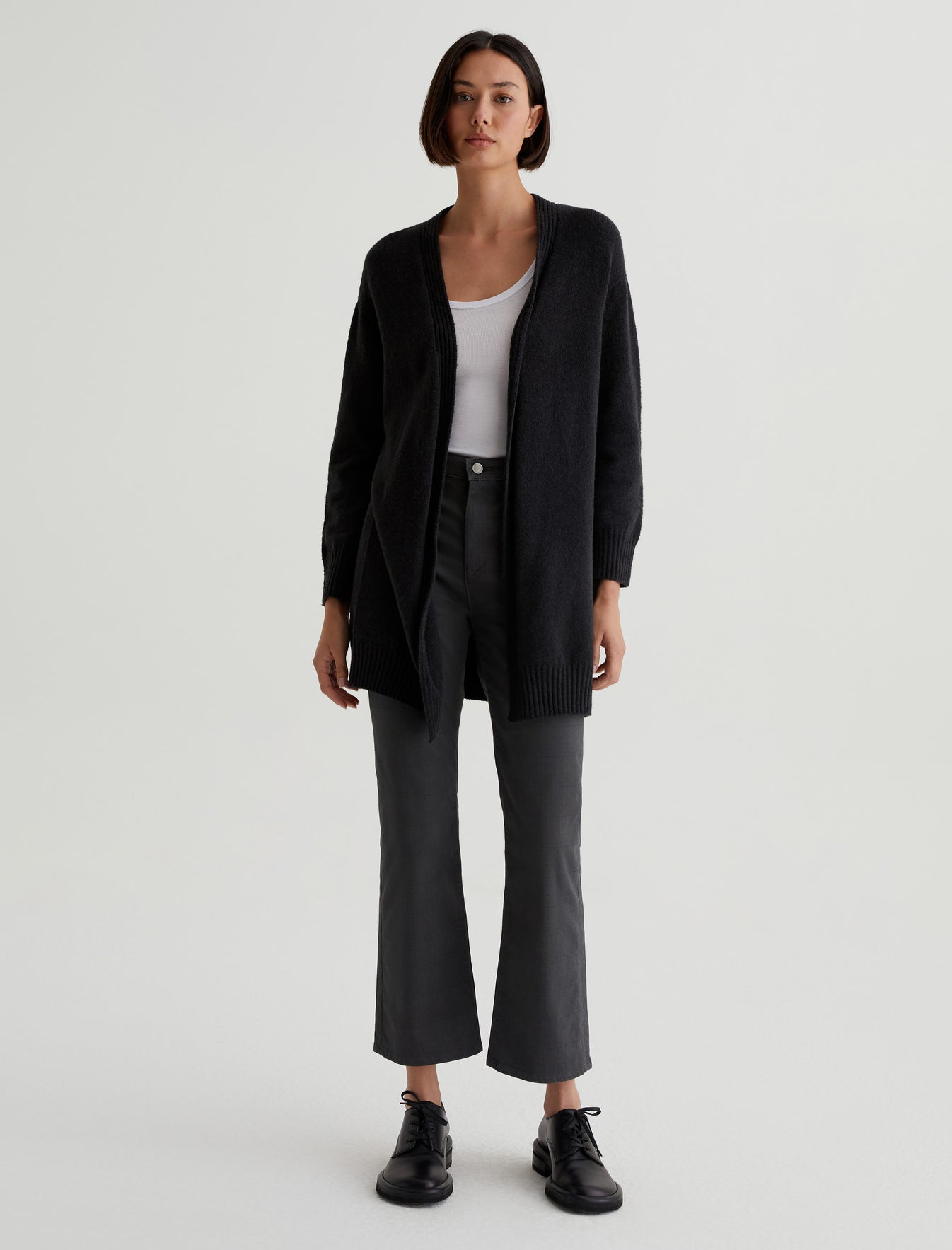 Rowan True Black Relaxed Fit Cardigan Sweater Womens Top Photo 2