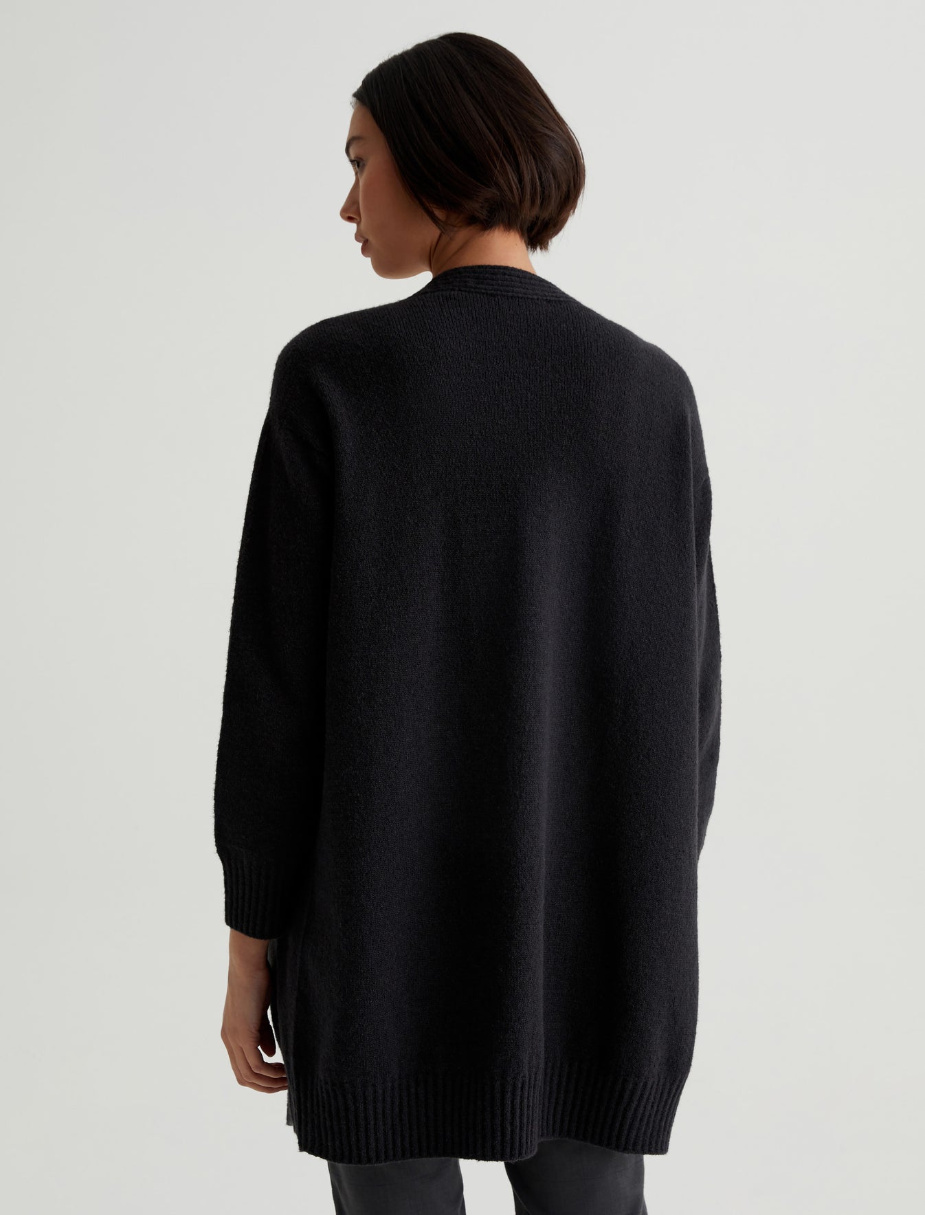 Rowan True Black Relaxed Fit Cardigan Sweater Womens Top Photo 6