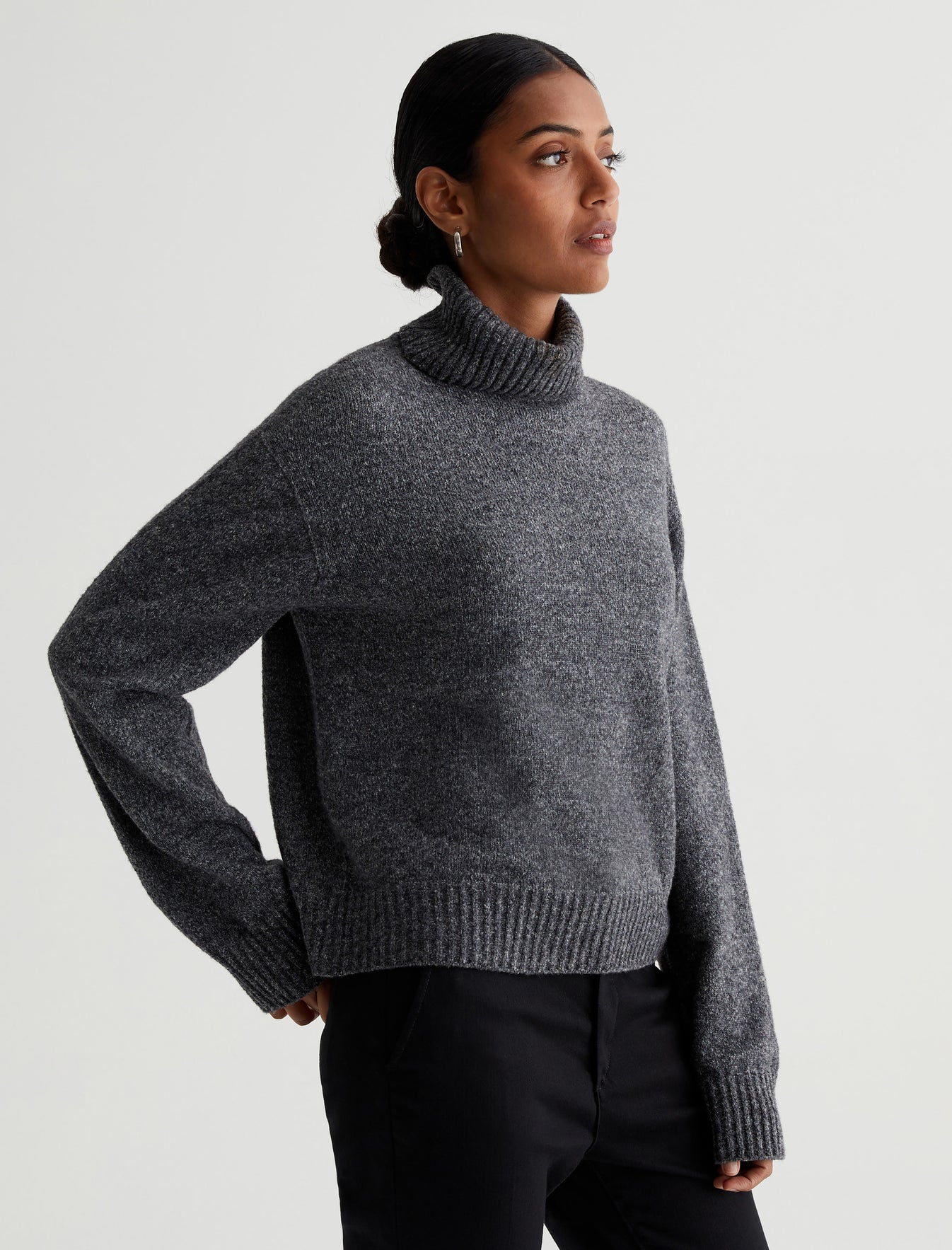 Bellona Heather Charcoal Relaxed Turtleneck Sweater Photo 1